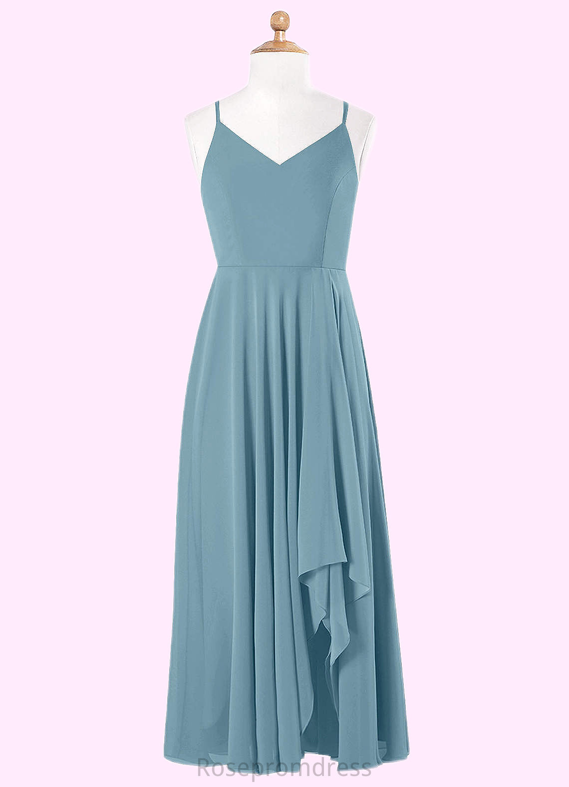 Hillary A-Line Ruched Chiffon Floor-Length Junior Bridesmaid Dress SRSP0019978