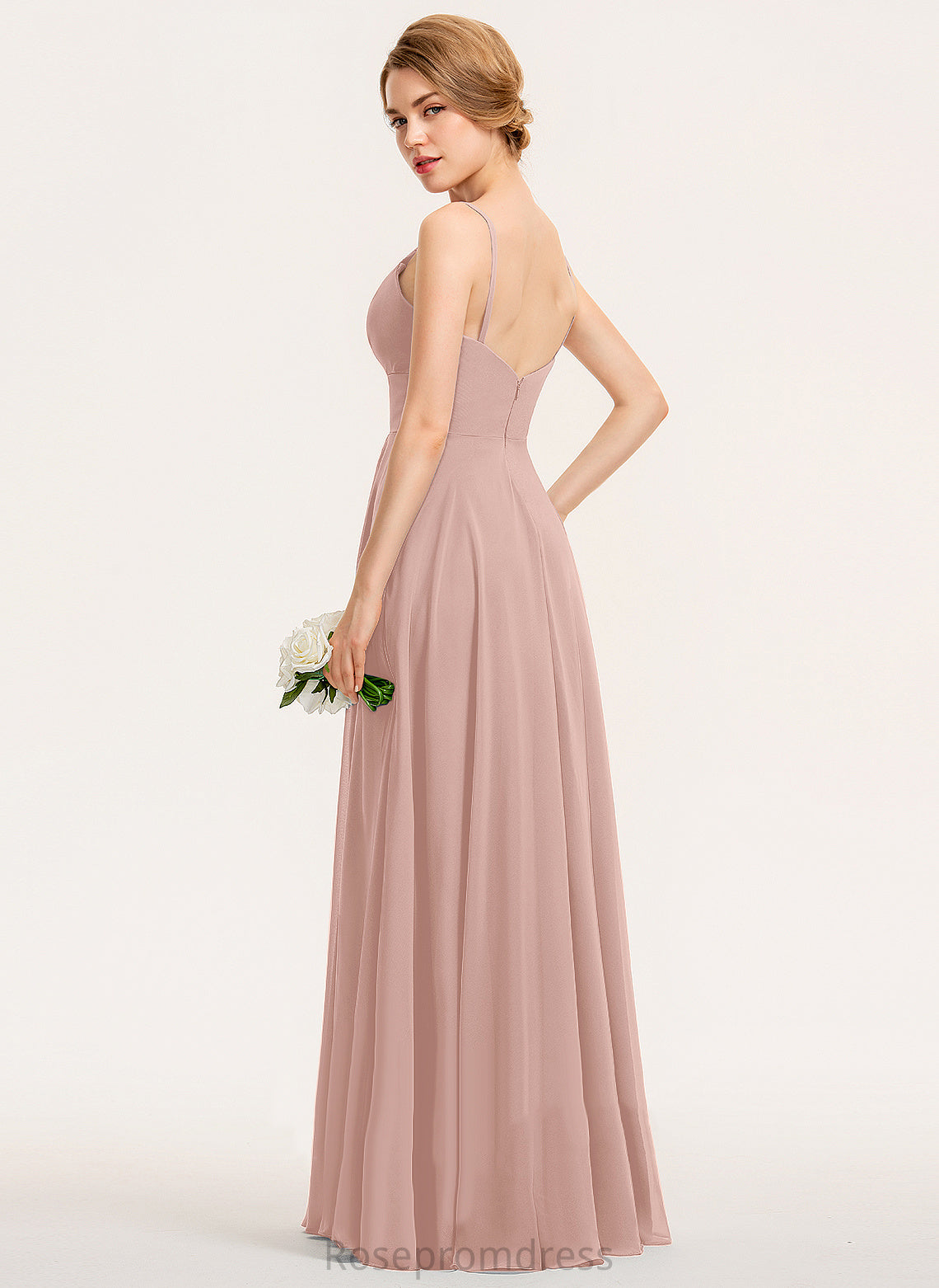 Pleated Floor-Length Length V-neck Embellishment A-Line Neckline Silhouette Fabric Sam A-Line/Princess Floor Length Bridesmaid Dresses