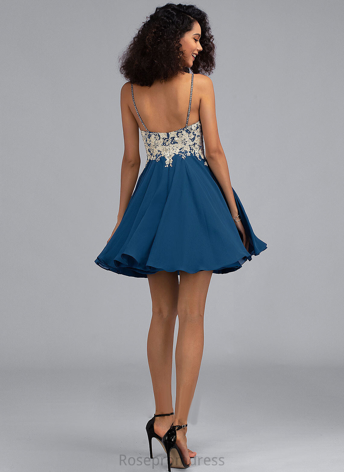 With Chiffon Short/Mini Lace Beading Dress Homecoming Dresses V-neck Homecoming Frida A-Line