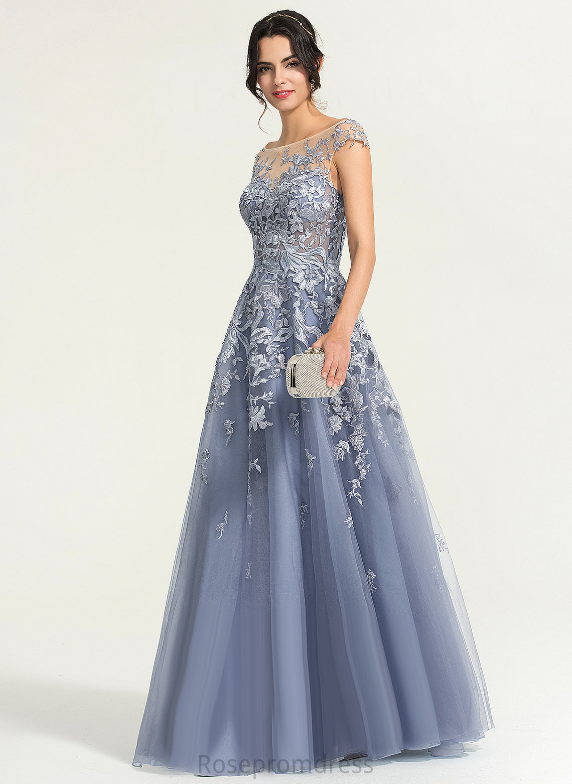 Prom Dresses Shayla Scoop Tulle Ball-Gown/Princess Lace Floor-Length