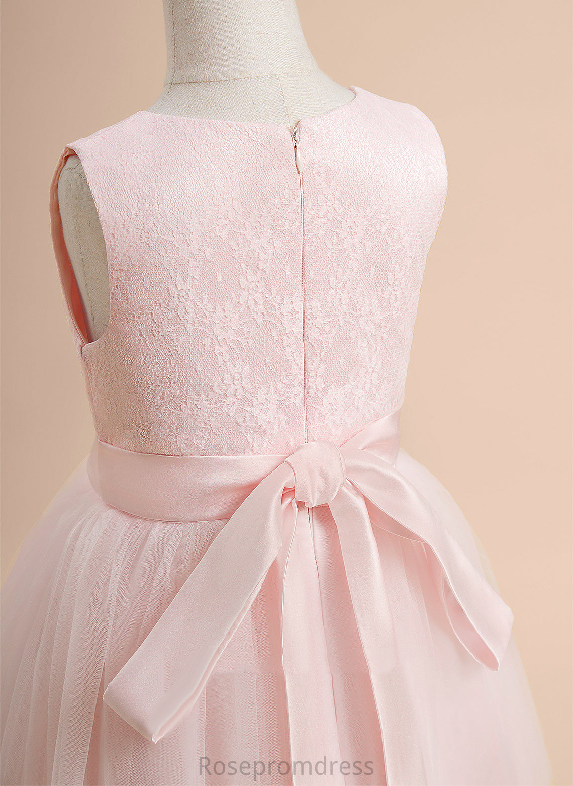 Satin/Tulle Neck Knee-length Scoop Girl Kelsey With A-Line Flower Girl Dresses - Dress Lace Sleeveless Flower