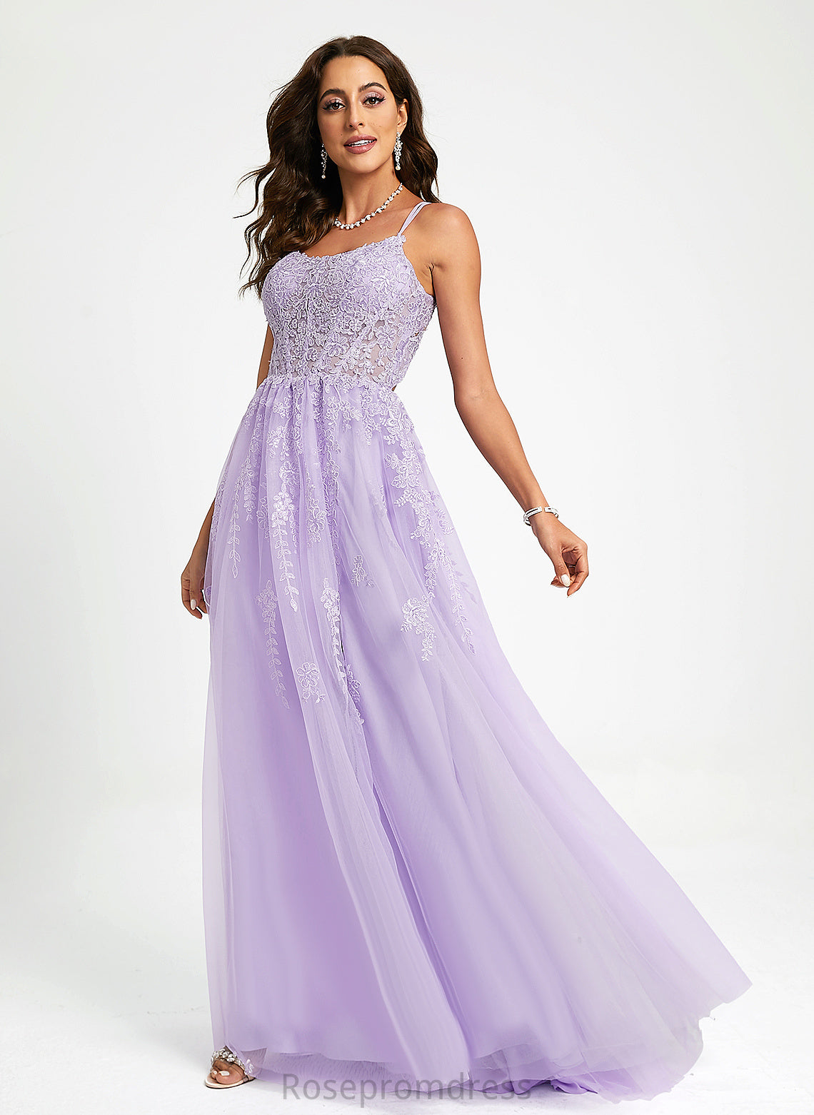 Tulle Scoop Prom Dresses Sequins Sweep With Mayra Train Ball-Gown/Princess Lace