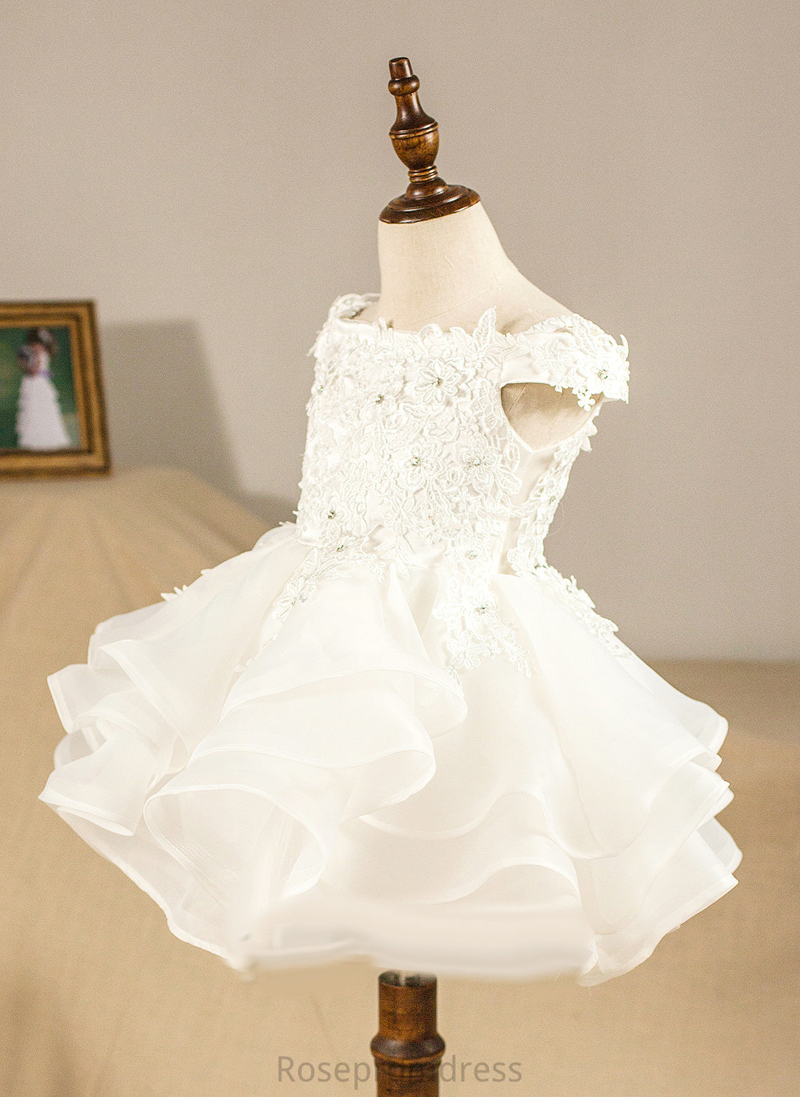 Ball-Gown/Princess Flower Kathryn Girl - Off-the-Shoulder Sleeveless Organza Dress Flower Girl Dresses Knee-length