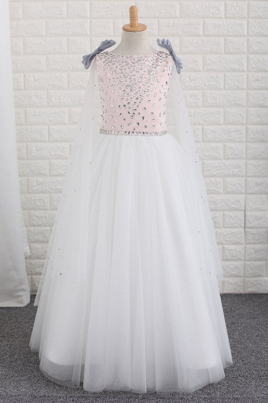 2024 Flower Girl Dresses Scoop With Beading A Line Floor Length