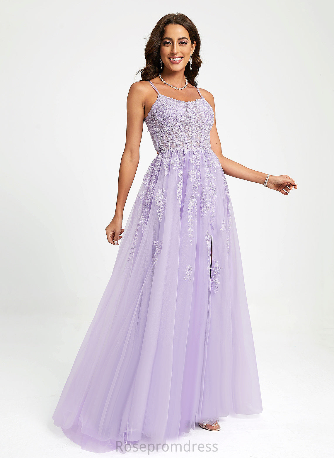 Tulle Scoop Prom Dresses Sequins Sweep With Mayra Train Ball-Gown/Princess Lace