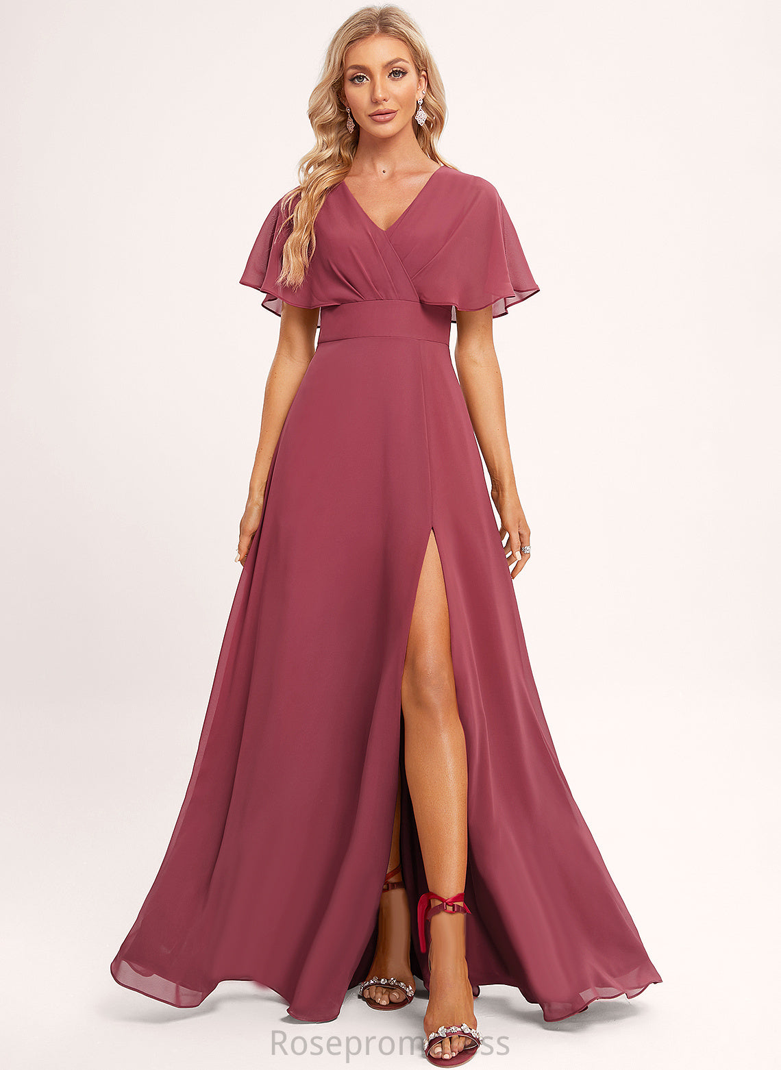 Fabric Straps&Sleeves Length Neckline Floor-Length Silhouette A-line V-Neck Alexia Floor Length Spaghetti Staps A-Line/Princess Bridesmaid Dresses