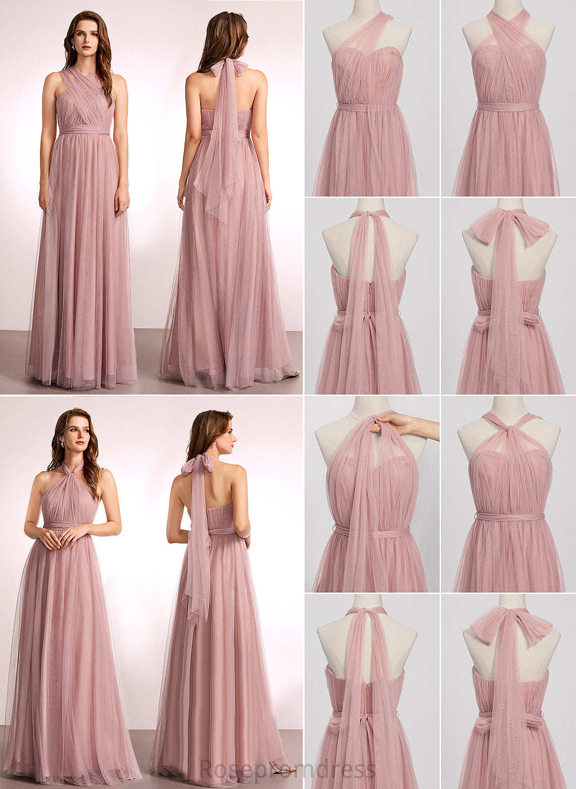 Tulle Fabric Neckline V-Neck OfftheShoulder Straps&Sleeves Length Floor-Length A-line OneShoulder Silhouette Terri Bridesmaid Dresses