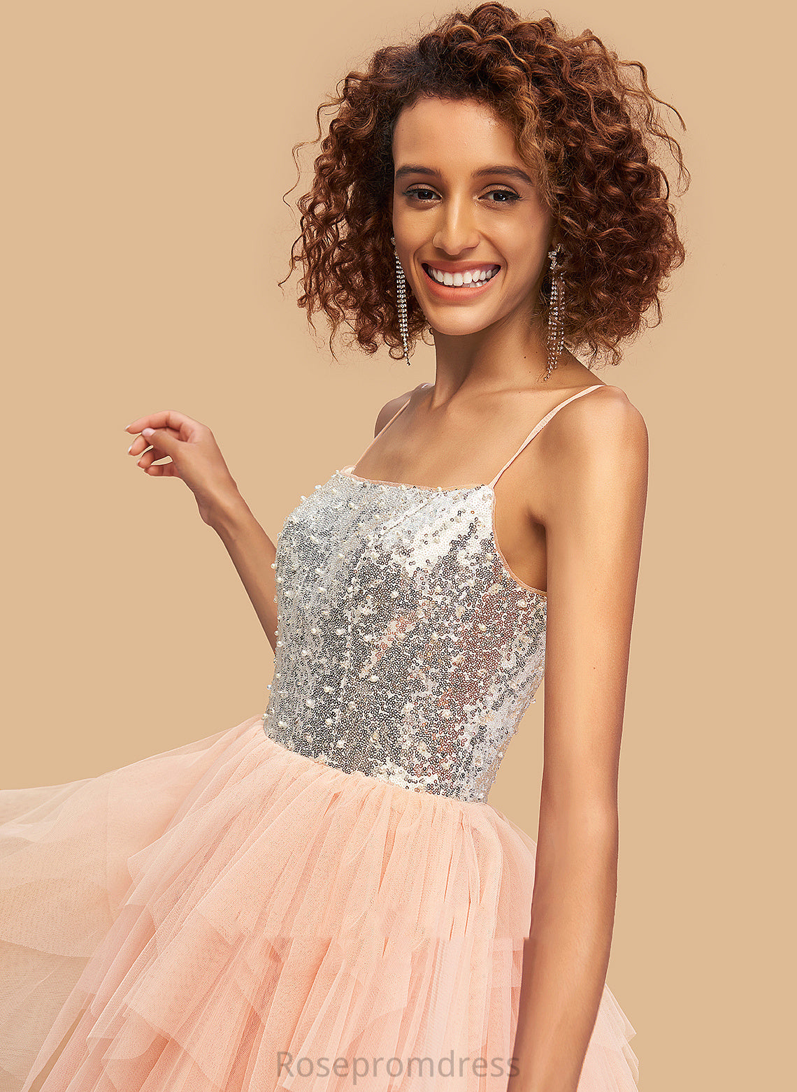 With Sequins Square A-Line Neckline Alula Dress Knee-Length Homecoming Dresses Homecoming Tulle