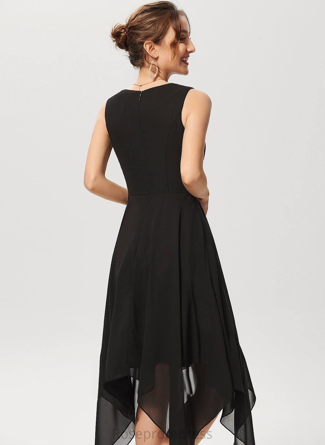 Dress V-neck Asymmetrical Chiffon A-Line Cocktail Dresses Bianca Cocktail