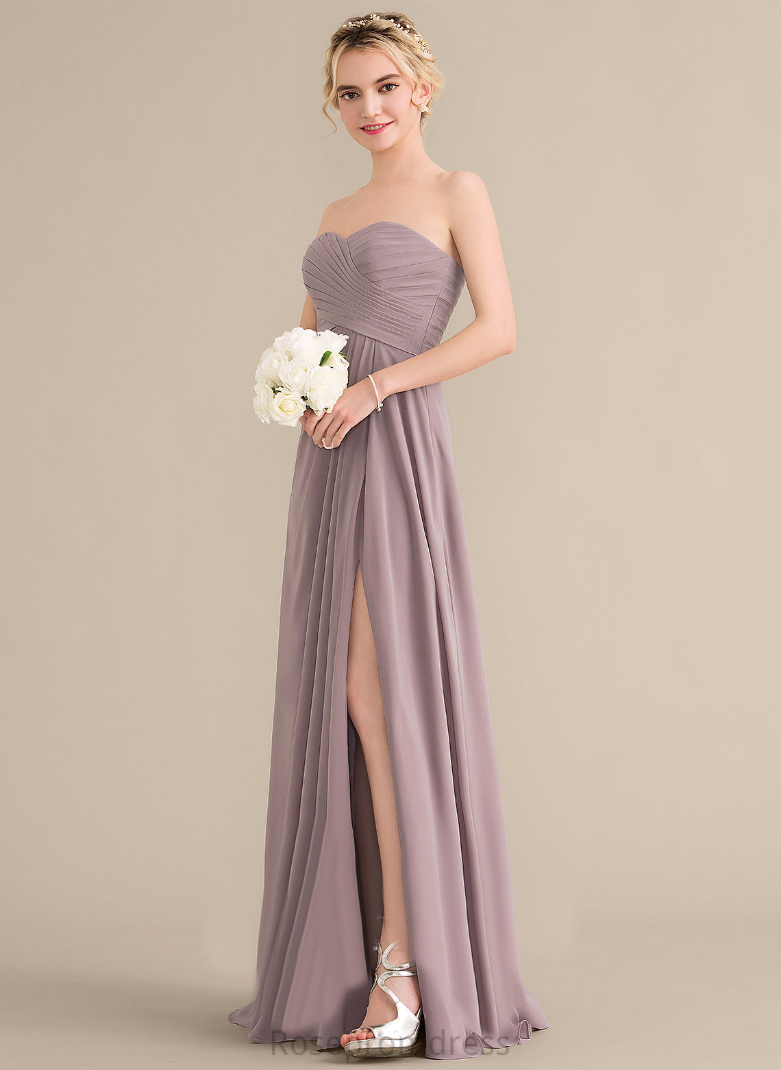 Silhouette Length Sweetheart Neckline Fabric Floor-Length A-line Straps&Sleeves Donna Natural Waist Sleeveless A-Line/Princess Bridesmaid Dresses