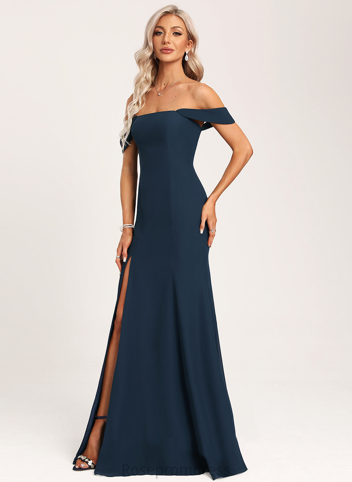 Straps&Sleeves Silhouette Floor-Length Off-the-Shoulder Neckline Fabric Trumpet/Mermaid Length Mavis Sleeveless Floor Length A-Line/Princess Bridesmaid Dresses