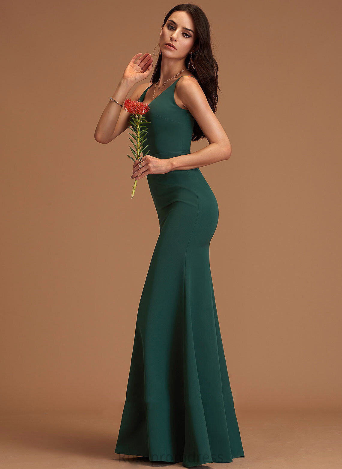 Formal Dresses Dresses Crepe Stretch V-Neck Evangeline Sheath