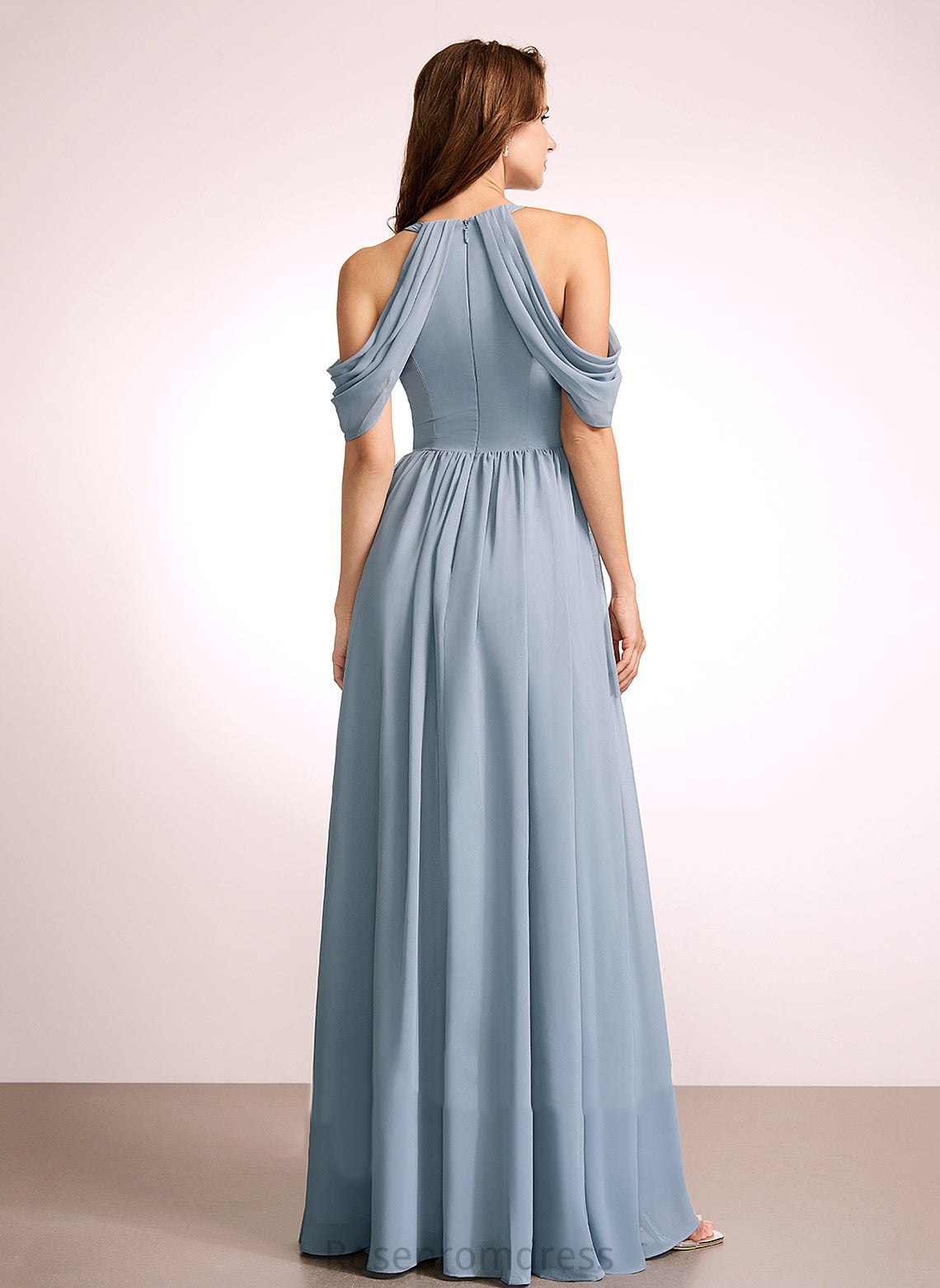 Silhouette Length A-Line HighNeck Floor-Length Fabric Neckline Straps Alyvia Floor Length Sleeveless Natural Waist Bridesmaid Dresses