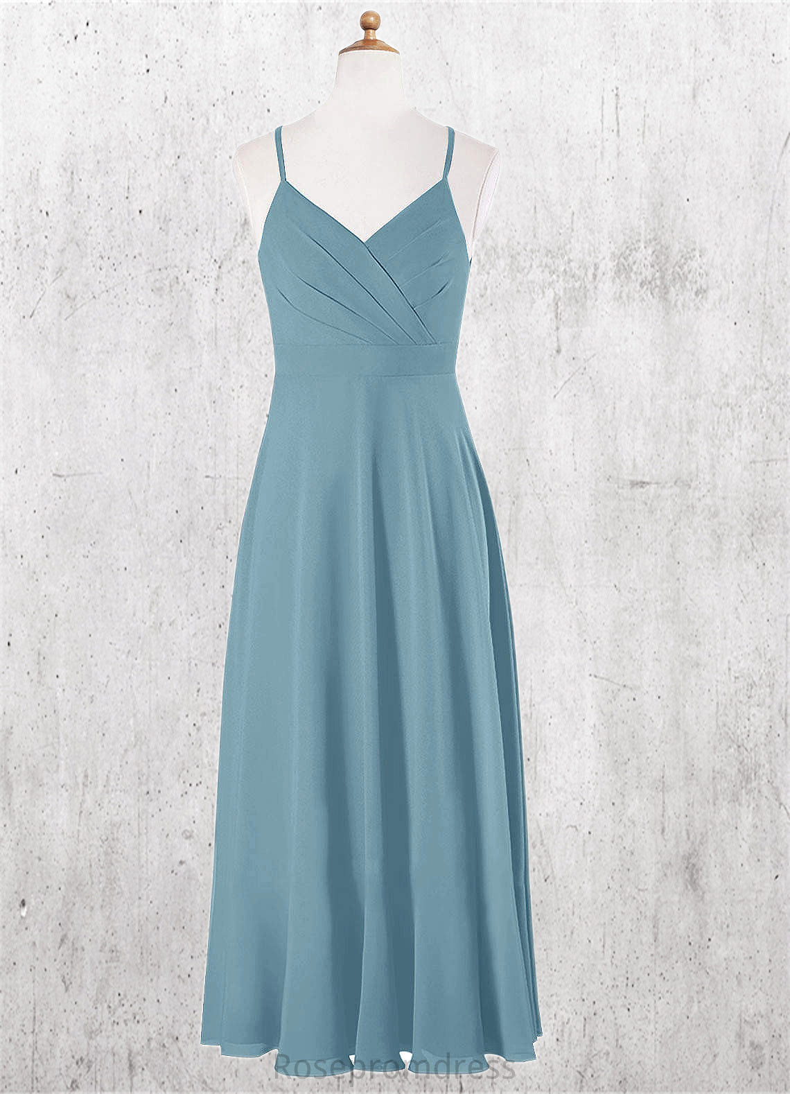 Mylie A-Line Pleated Chiffon Floor-Length Junior Bridesmaid Dress SRSP0019972