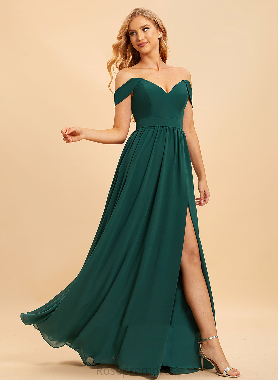 Neckline Embellishment Silhouette Off-the-Shoulder Length Fabric Floor-Length SplitFront A-Line Genevieve Tea Length Sweetheart Bridesmaid Dresses