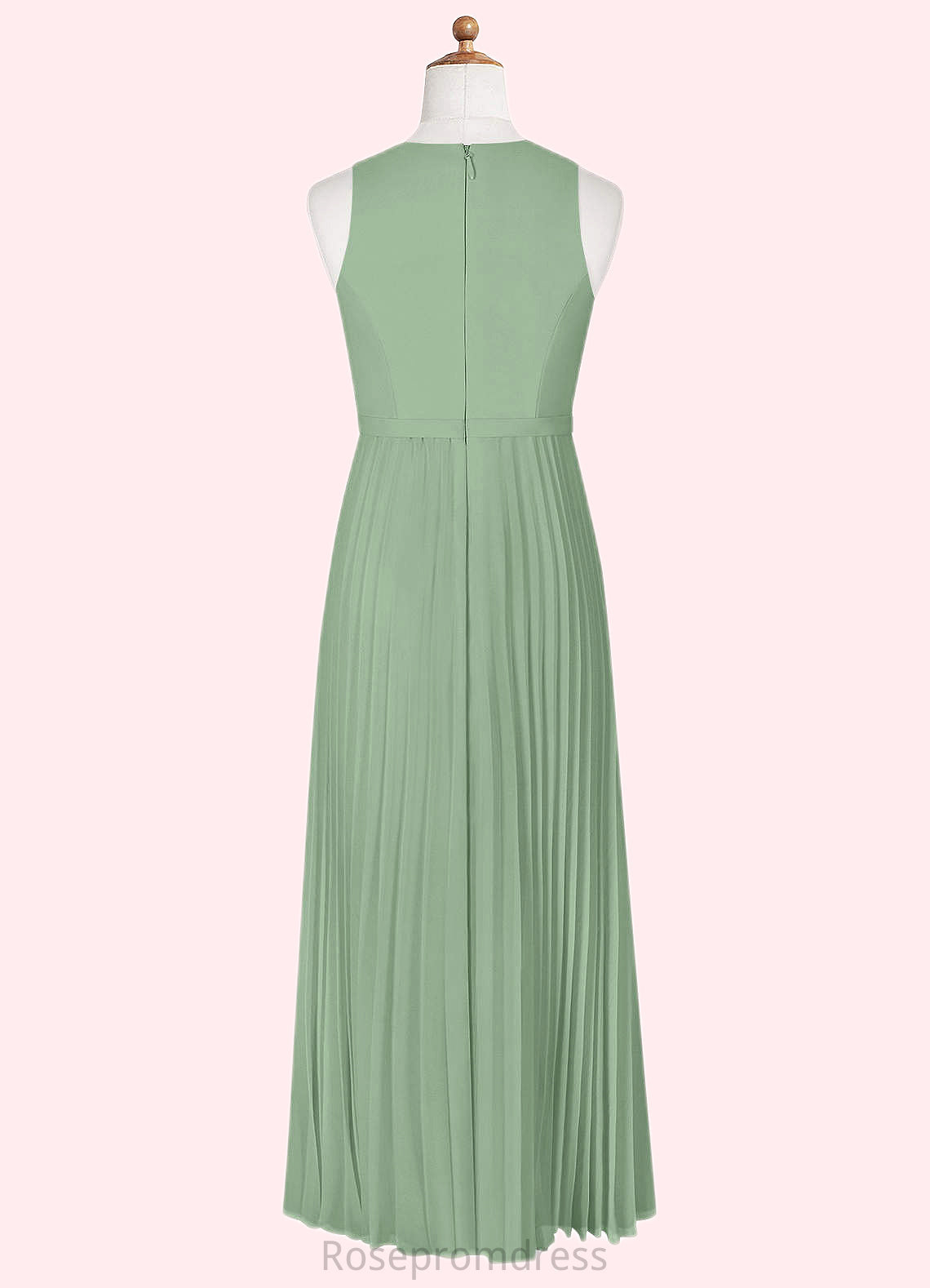 Isabella A-Line Pleated Chiffon Floor-Length Junior Bridesmaid Dress SRSP0019982