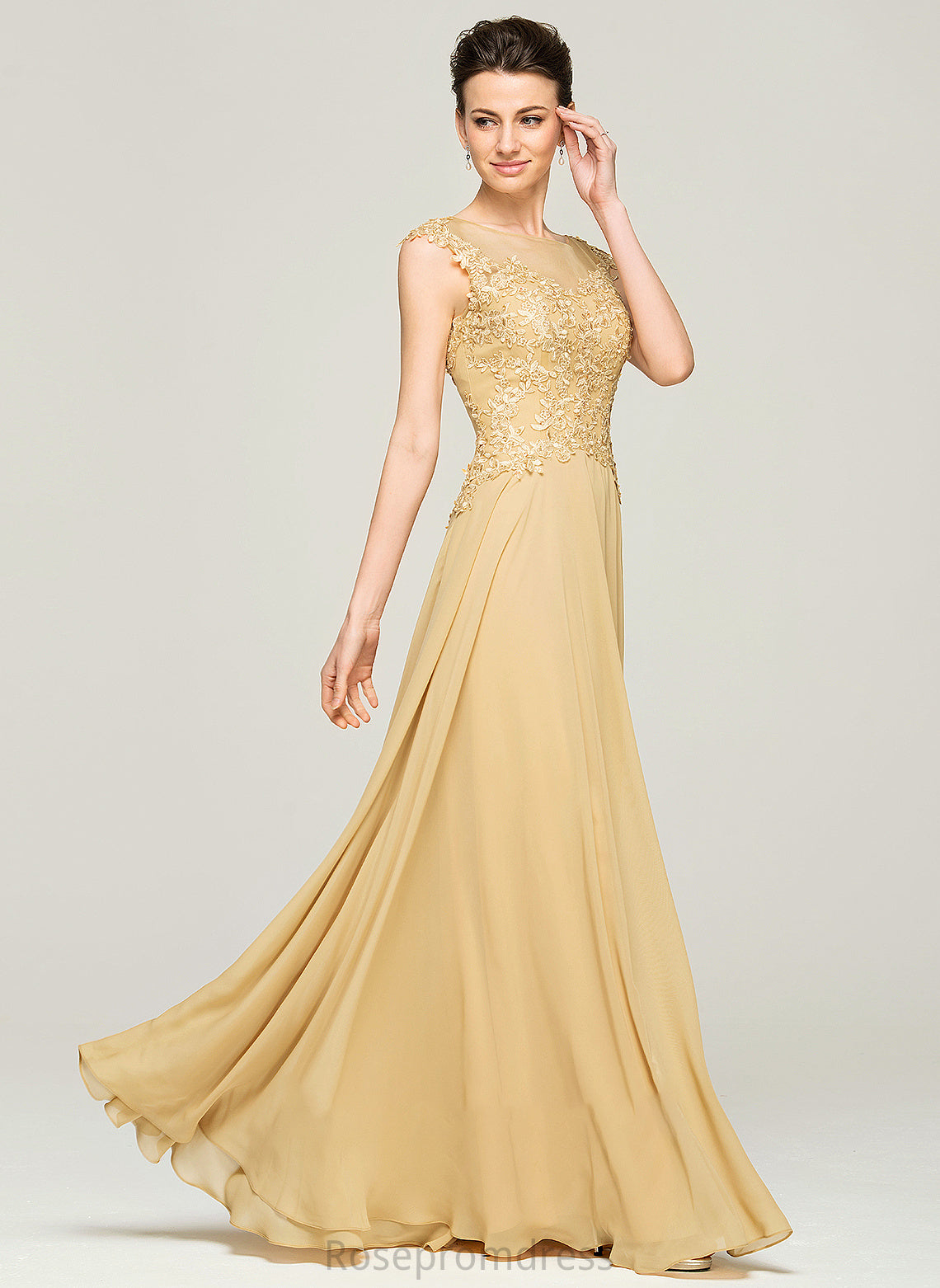 Sequins Shaylee Beading Floor-Length Bride Dress Mother of the Bride Dresses Scoop With the of Mother Chiffon A-Line Neck Lace