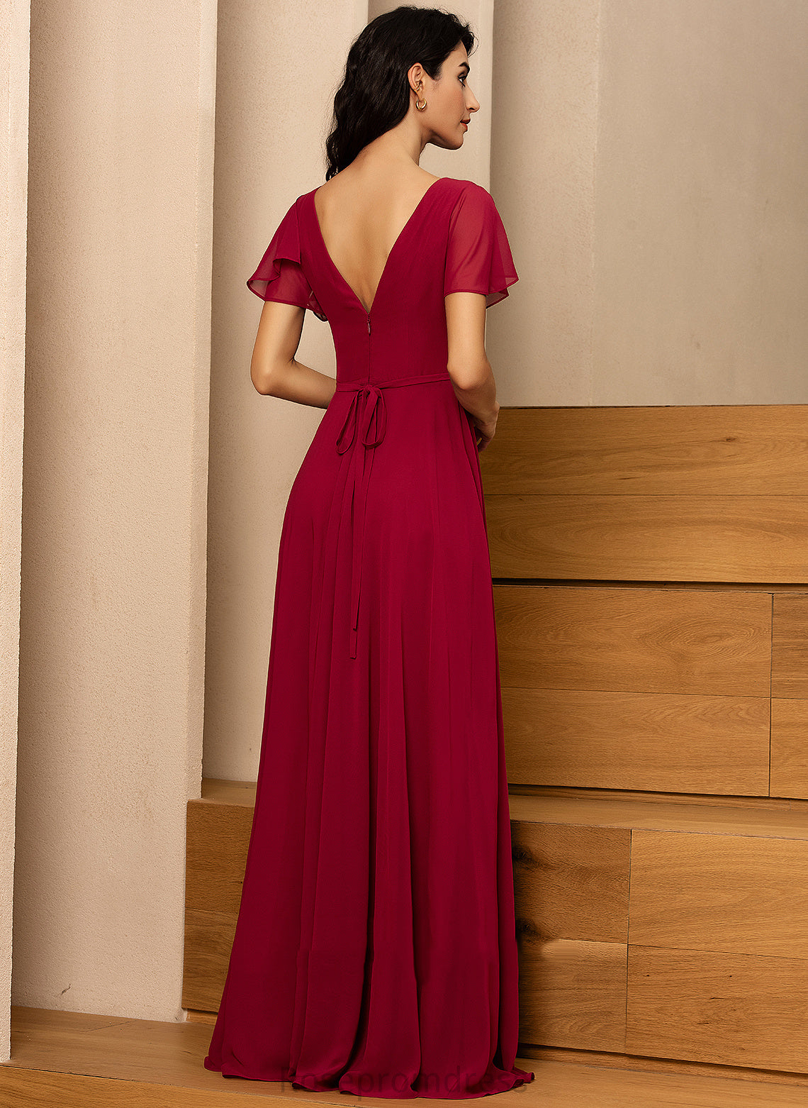 V-Neck Ellie A-line Chiffon Formal Dresses Dresses