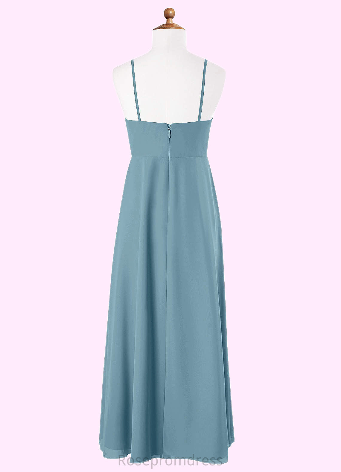 Hillary A-Line Ruched Chiffon Floor-Length Junior Bridesmaid Dress SRSP0019978