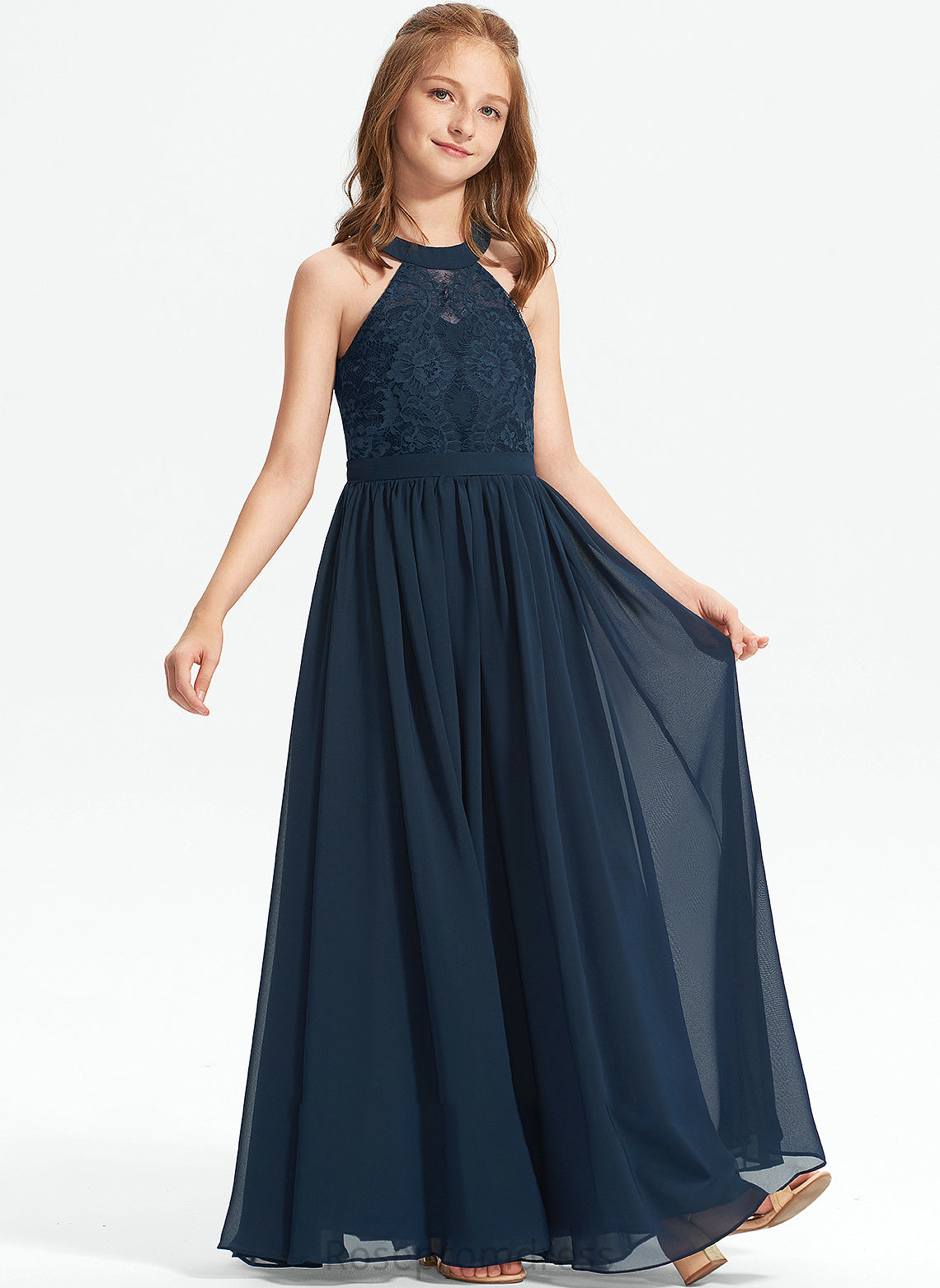 Ashley A-LineScoopNeckFloor-LengthChiffonLaceJuniorBridesmaidDress#234030 Junior Bridesmaid Dresses