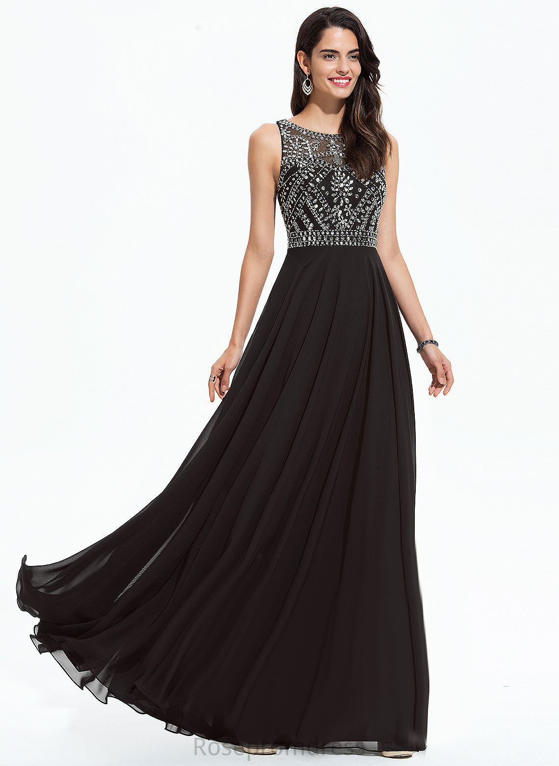 Beading Skyla Scoop With Prom Dresses A-Line Chiffon Floor-Length Sequins