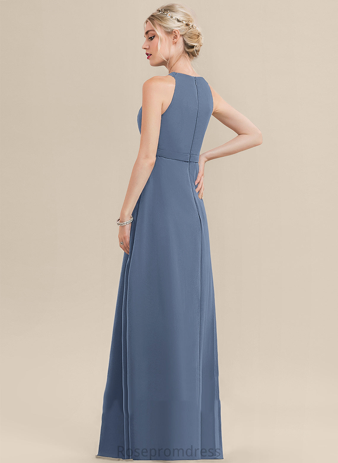 Floor-Length Neckline Length Straps&Sleeves Scoop A-line Fabric Silhouette Jane V-Neck A-Line/Princess Sleeveless Bridesmaid Dresses