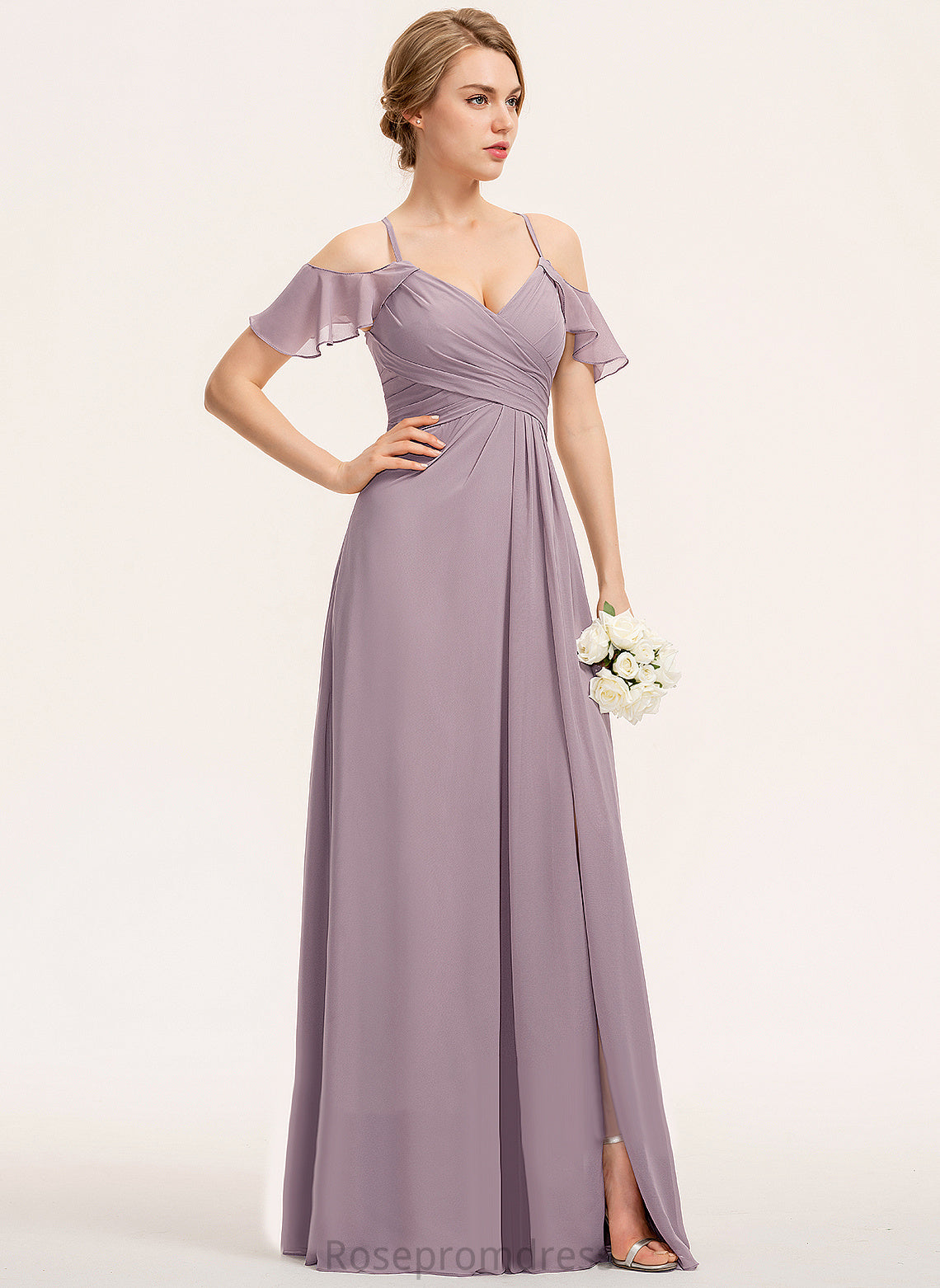 Fabric Straps&Sleeves Floor-Length A-Line Silhouette Pleated Length Embellishment Carley Floor Length Sleeveless Natural Waist Bridesmaid Dresses