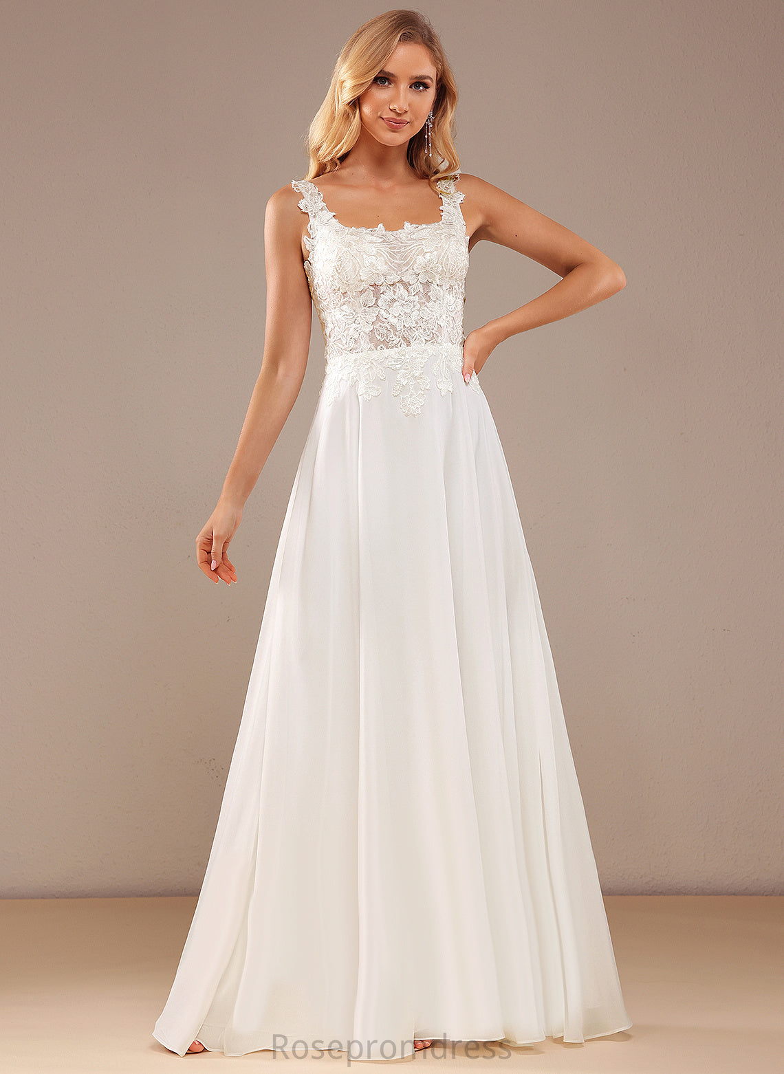 Sequins Dress Square Wedding Dresses Sophia Lace With Wedding Chiffon A-Line Floor-Length