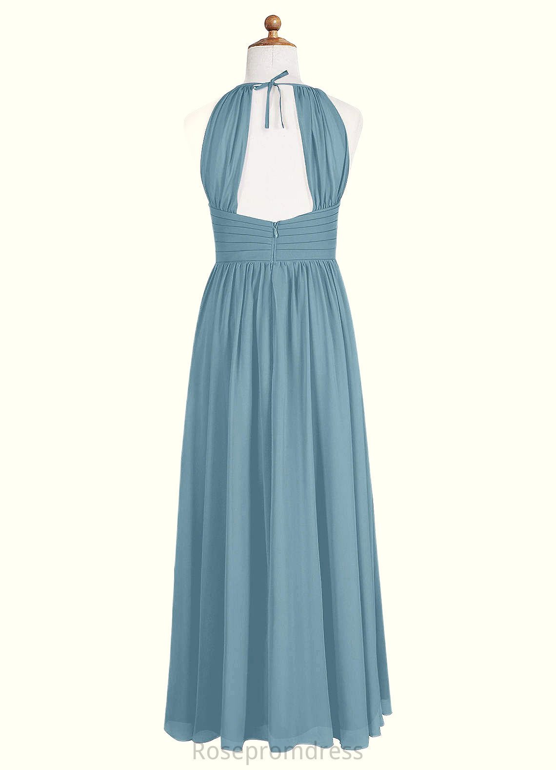 Tabitha A-Line Pleated Chiffon Floor-Length Junior Bridesmaid Dress SRSP0020009