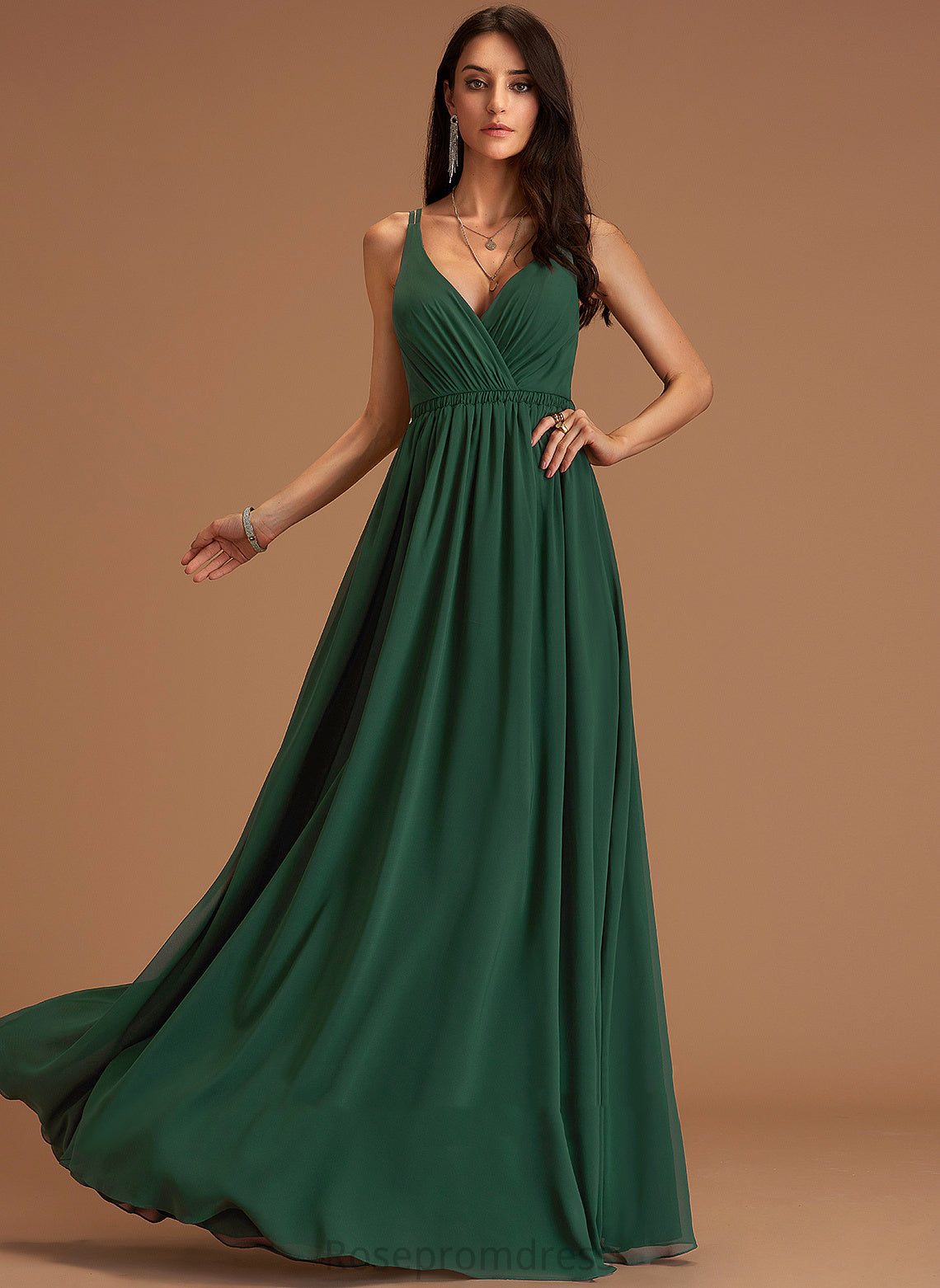 V-Neck Dresses A-line Chiffon Dayami Formal Dresses