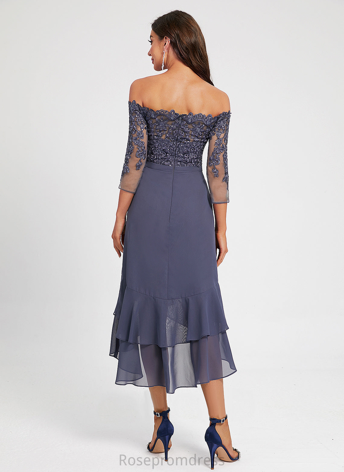 Cocktail With Chiffon Shaniya Off-the-Shoulder Sequins Trumpet/Mermaid Asymmetrical Cocktail Dresses Dress