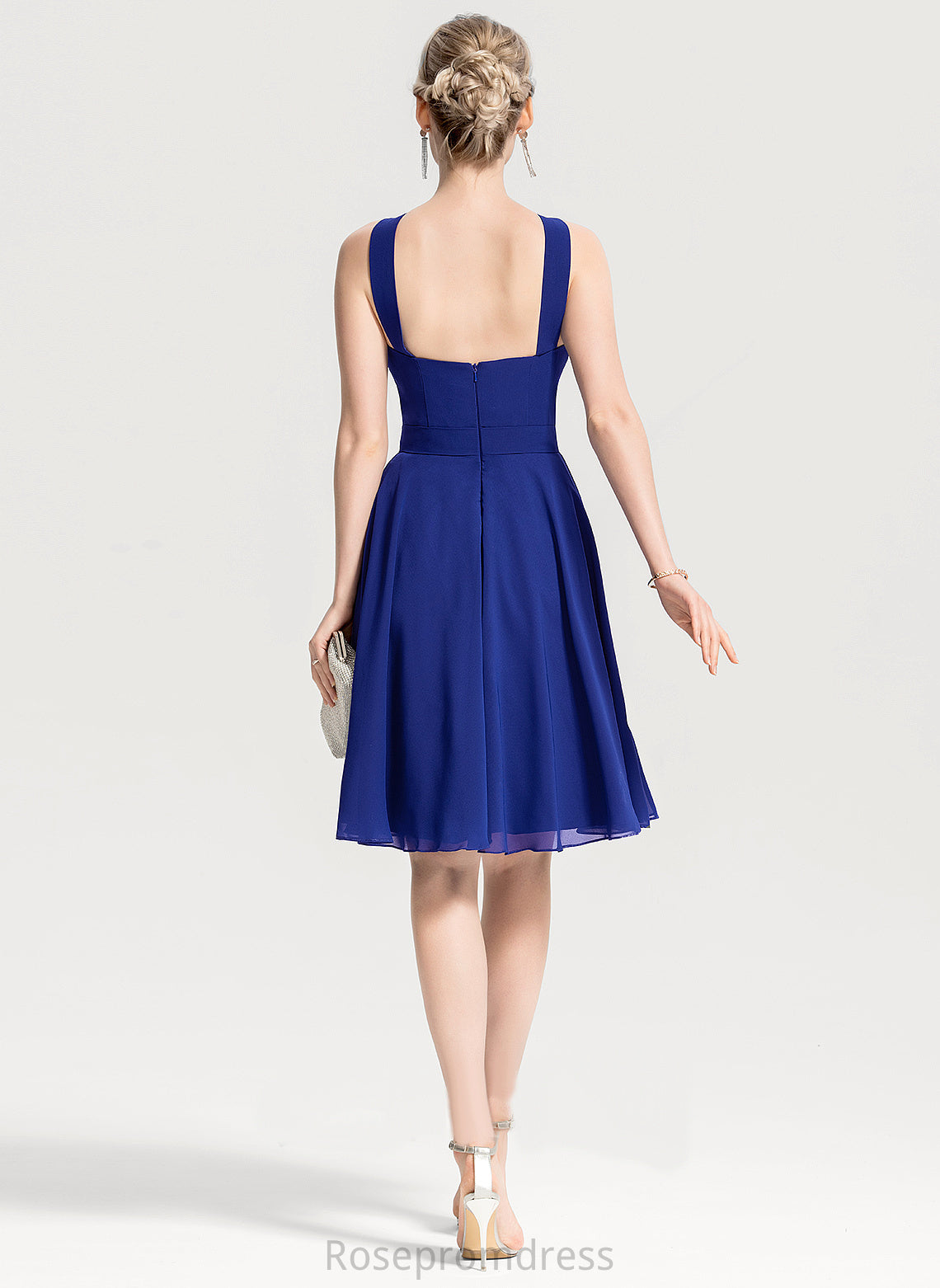 Dress Cocktail Knee-Length A-Line Allie Chiffon V-neck Cocktail Dresses