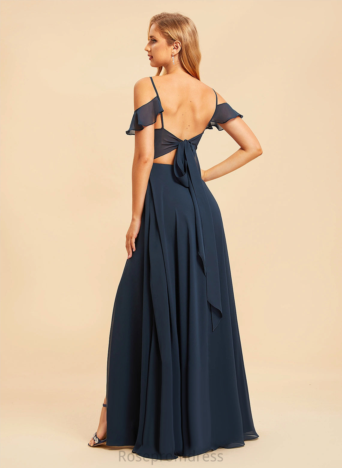 Fabric Floor-Length V-Neck Straps&Sleeves Silhouette A-line Neckline Length Eden A-Line/Princess Off The Shoulder Sleeveless Bridesmaid Dresses