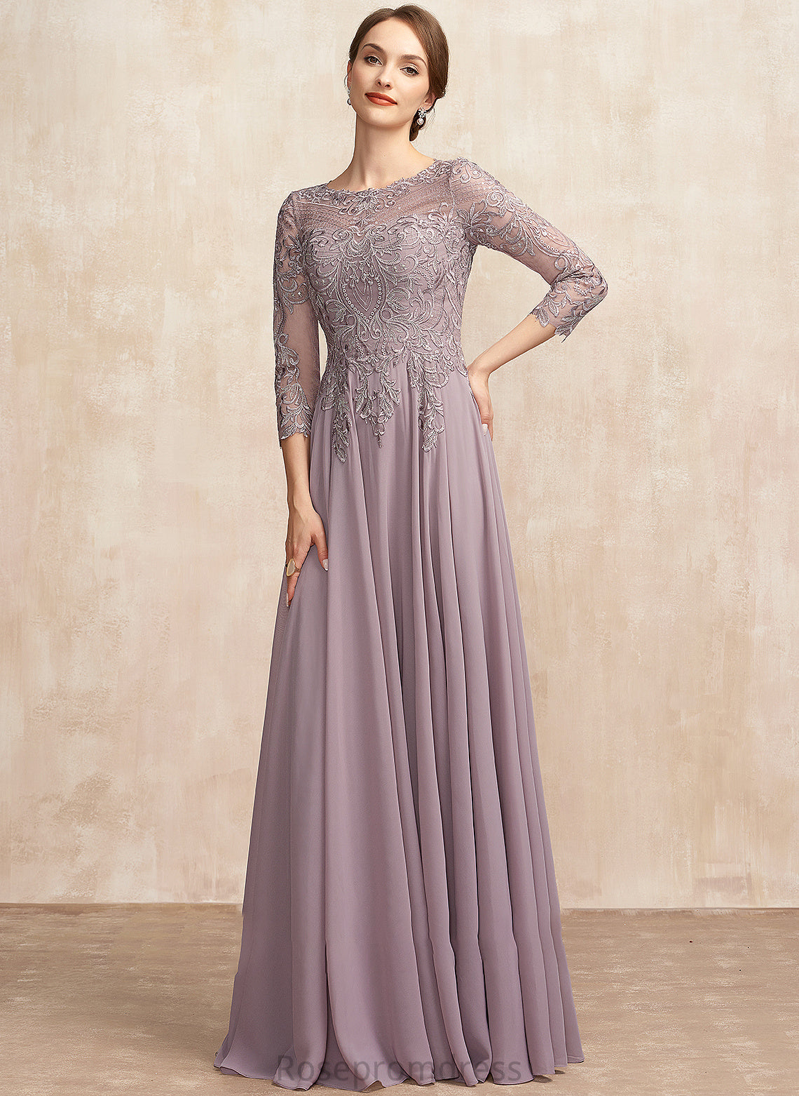 Sequins of Mother A-Line Dress Payten Floor-Length the With Mother of the Bride Dresses Bride Neck Chiffon Lace Scoop