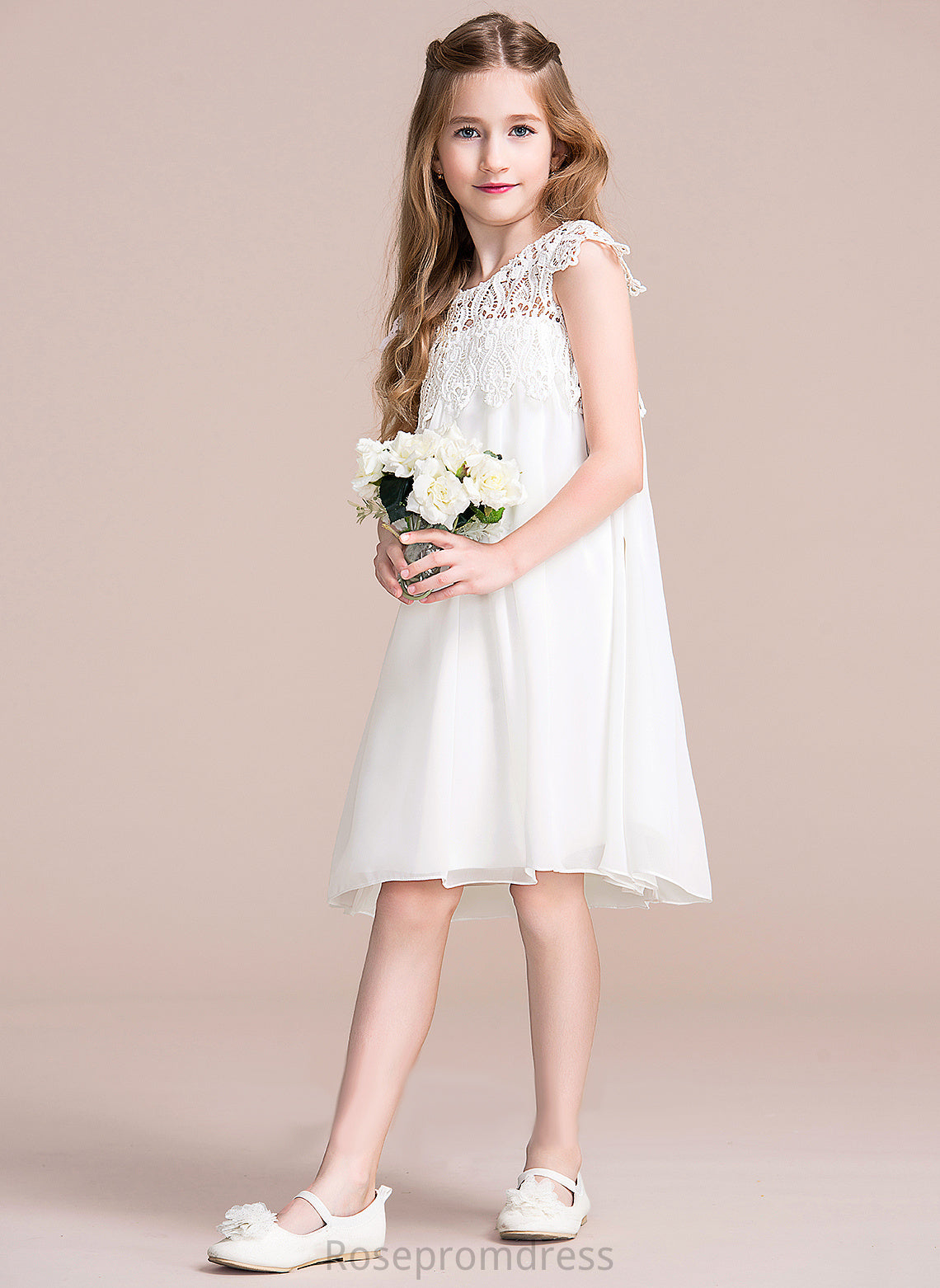 Neck Knee-length Flower Sleeveless Empire Dress Chiffon/Lace Scoop Girl Flower Girl Dresses Jess -