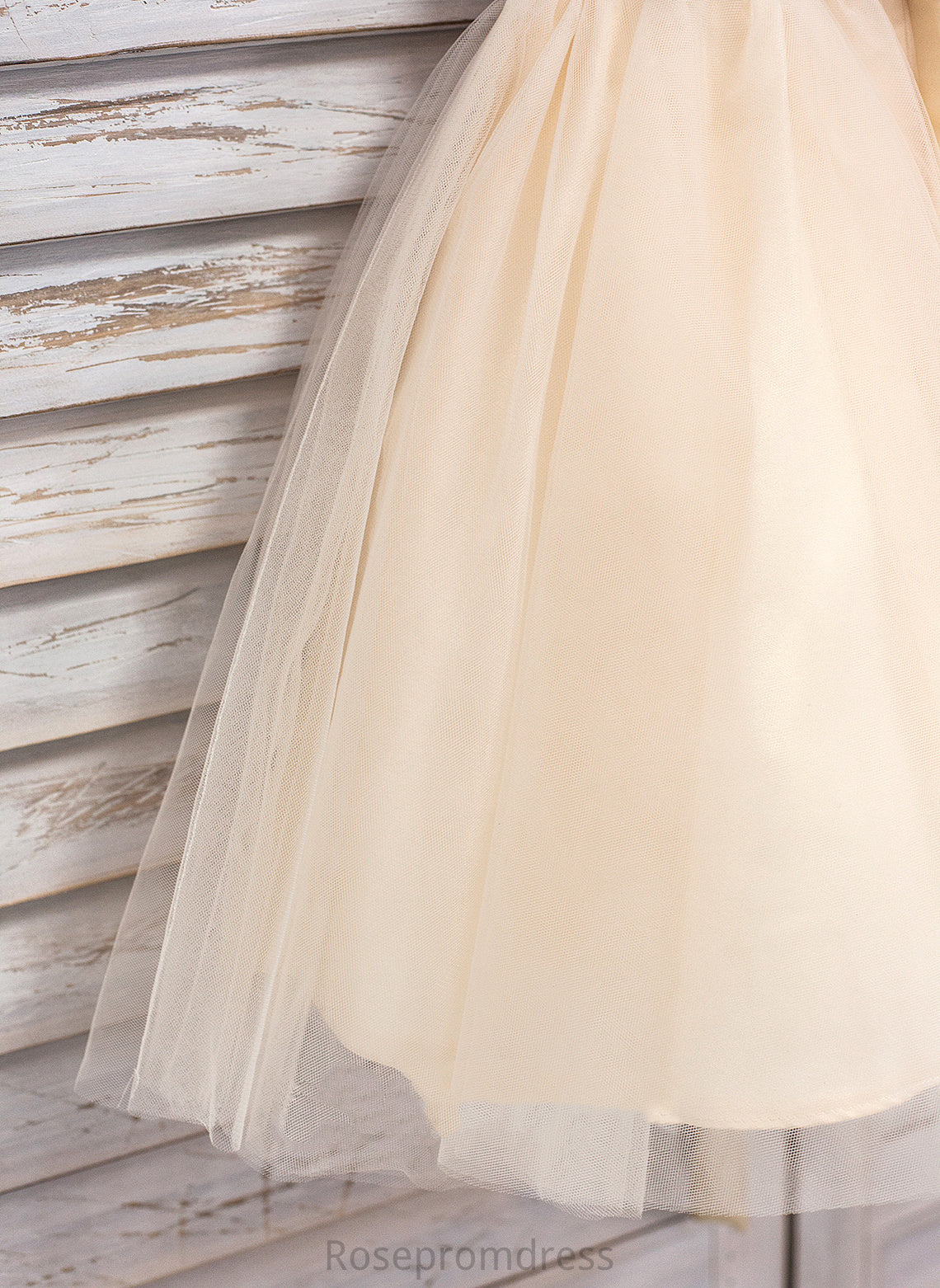 Scoop - Tulle/Sequined With Sash Dress Winifred Girl Neck Sleeveless Flower Knee-length A-Line Flower Girl Dresses