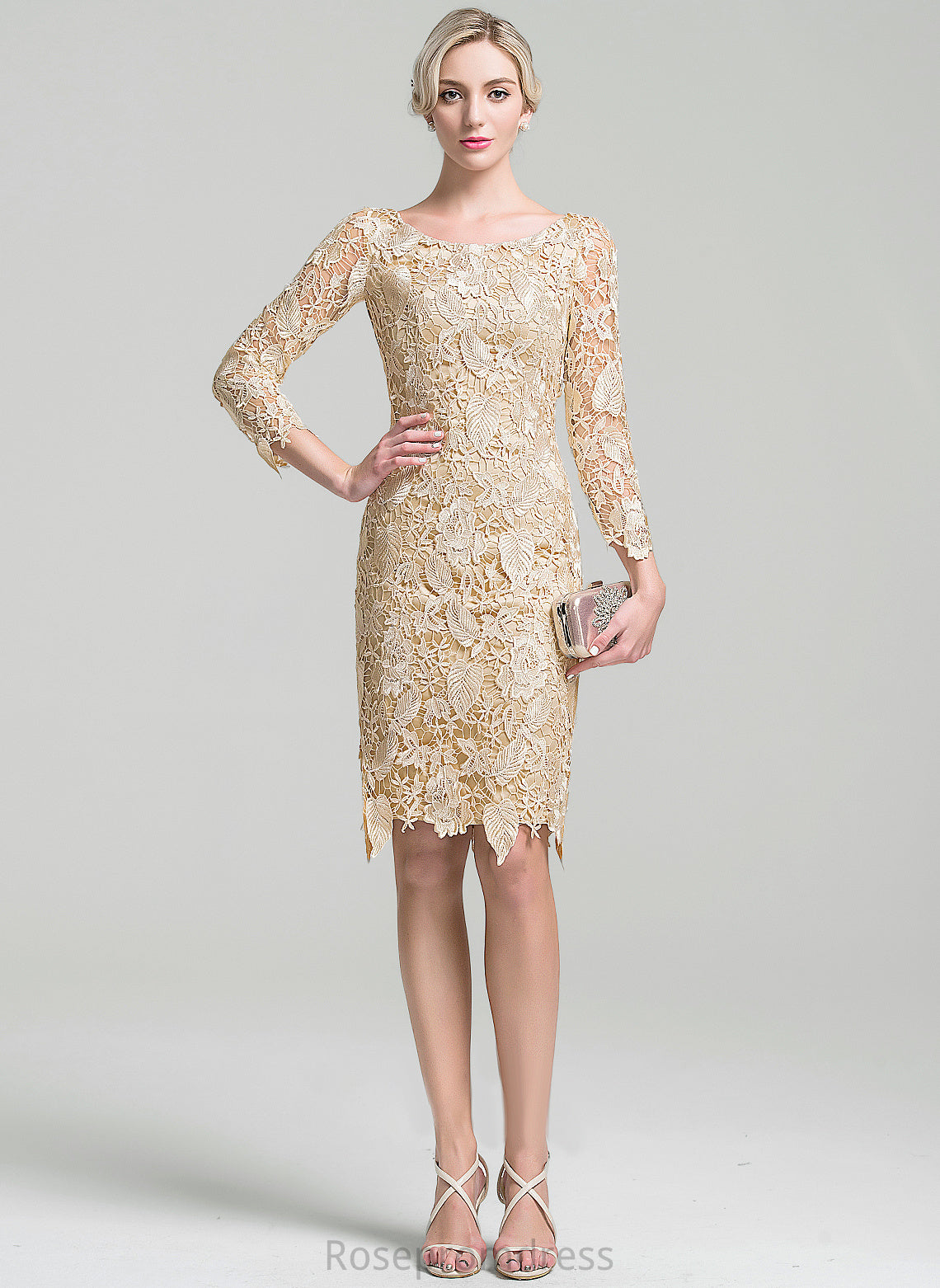 Dress Emma Mother of the Bride Dresses the Sheath/Column Lace Scoop of Bride Mother Neck Knee-Length