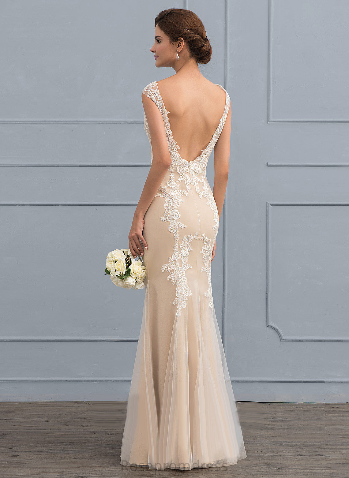 Dress Jenna Tulle Trumpet/Mermaid Wedding Dresses Floor-Length Lace Wedding