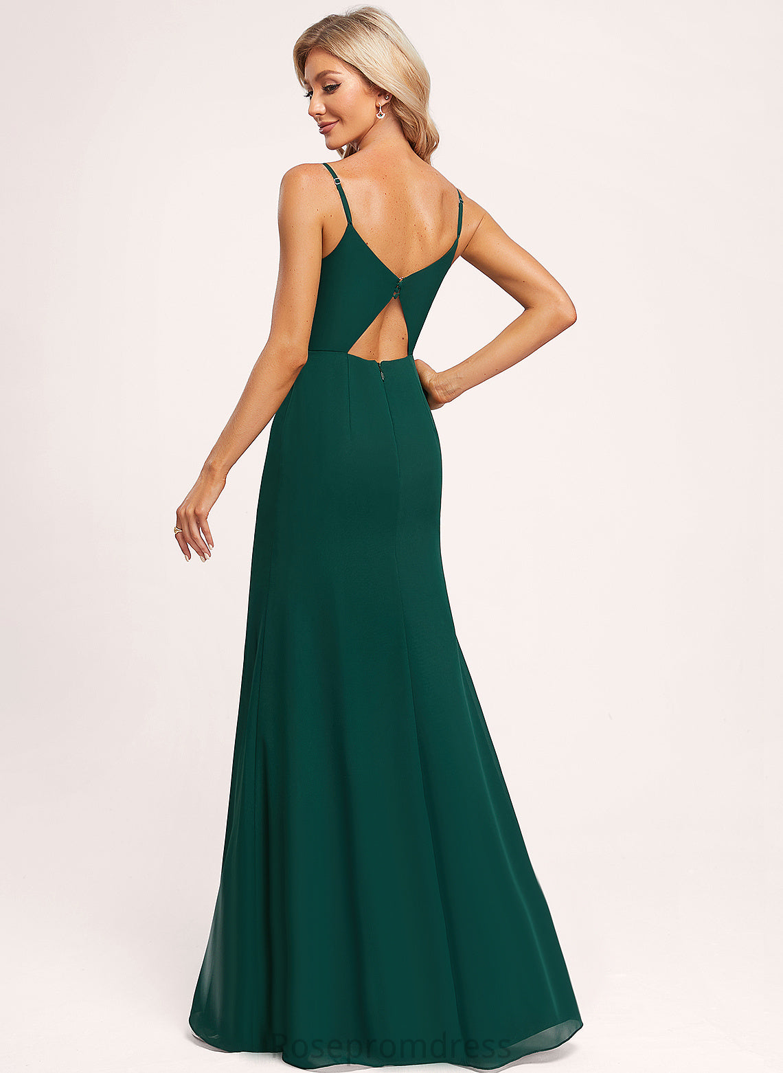 Fabric Floor-Length A-line Straps&Sleeves Neckline Length V-Neck Silhouette Ellen A-Line/Princess Sleeveless Spaghetti Staps Bridesmaid Dresses