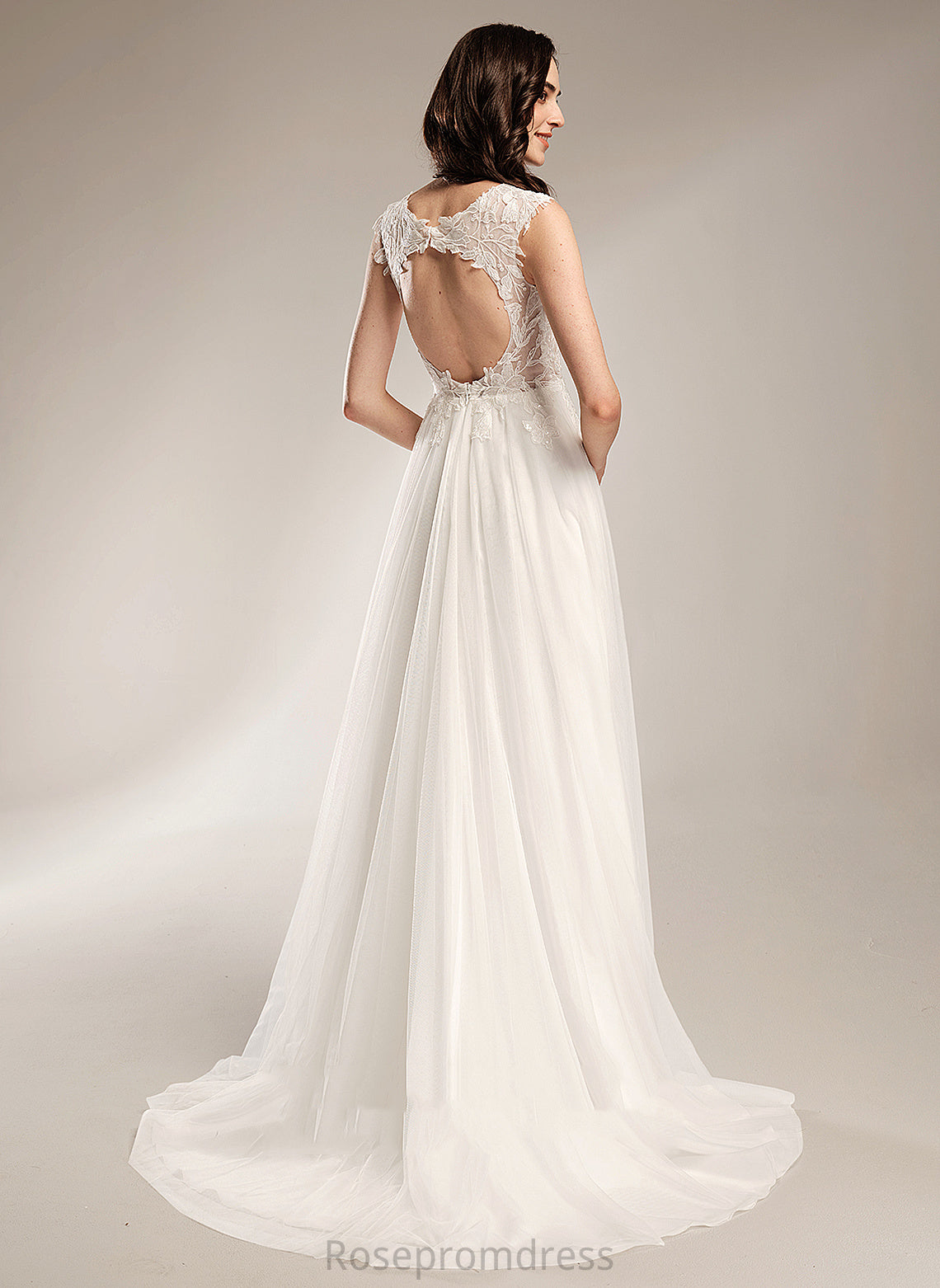 Court V-neck With Tulle Dress Ashleigh Lace Train A-Line Sequins Wedding Wedding Dresses