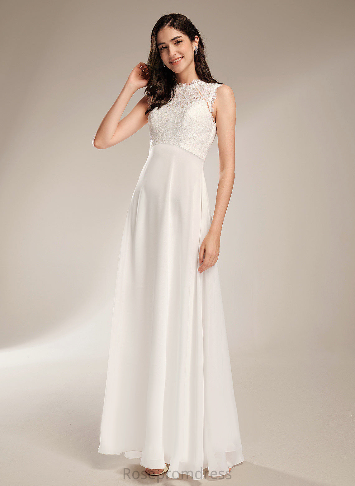 Chiffon Scoop Dress Floor-Length Wedding Wedding Dresses A-Line Lace Carolina