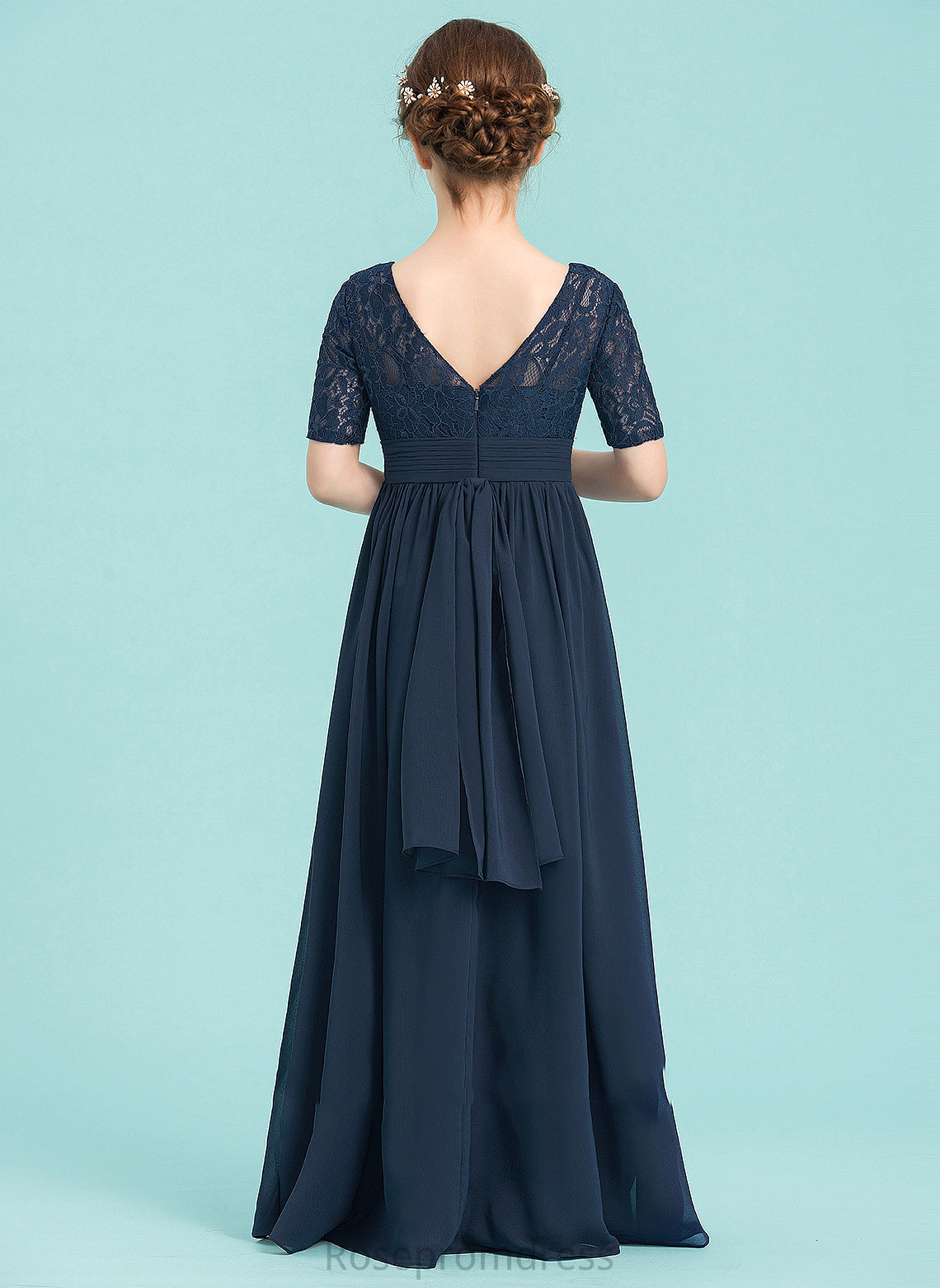 Junior Bridesmaid Dresses A-LineScoopNeckFloor-LengthChiffonJuniorBridesmaidDress#148411 Maddison