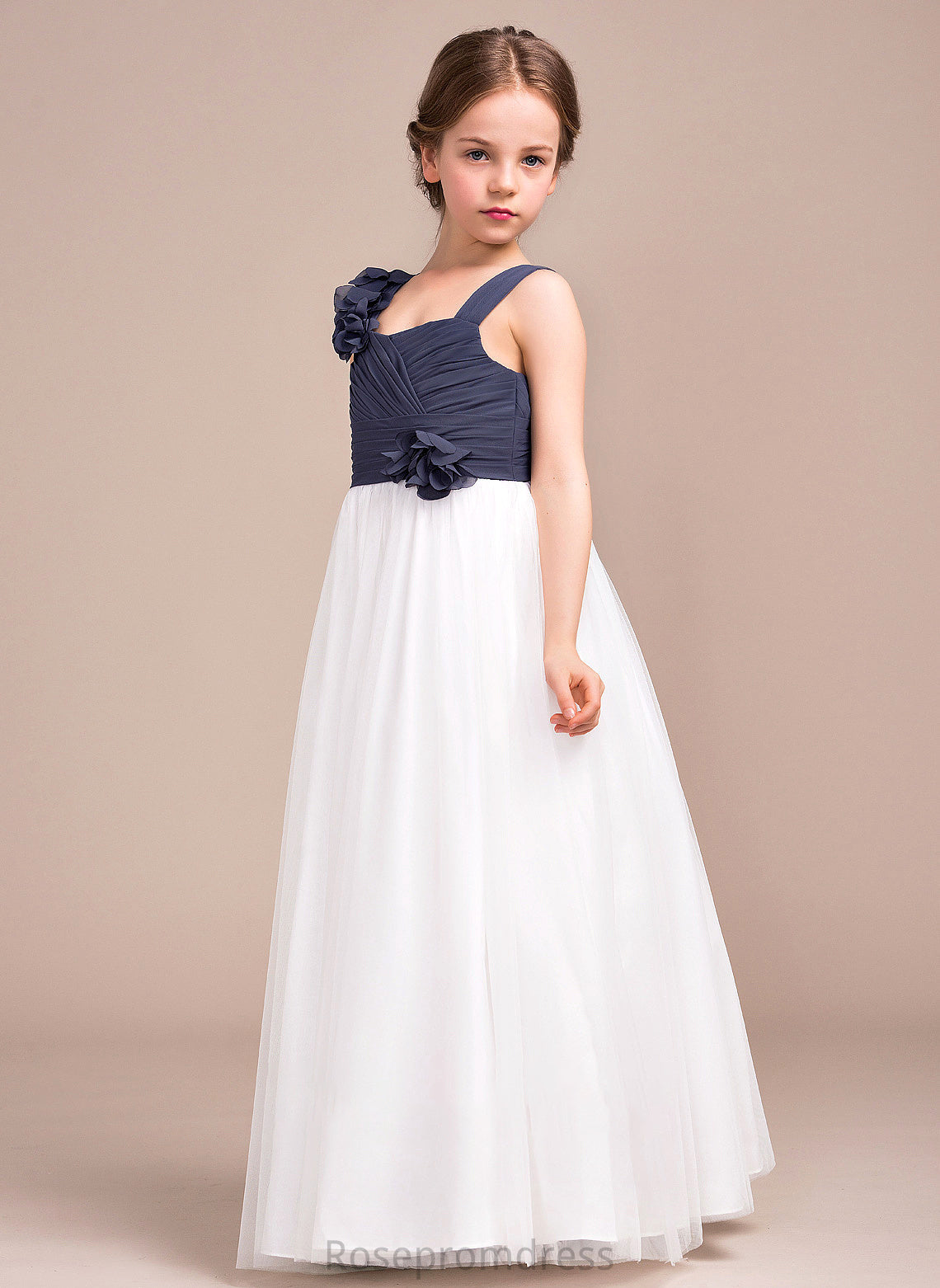 Tulle With Flower(s) Chiffon Junior Bridesmaid Dresses Jada A-Line Sweetheart Ruffle Floor-Length