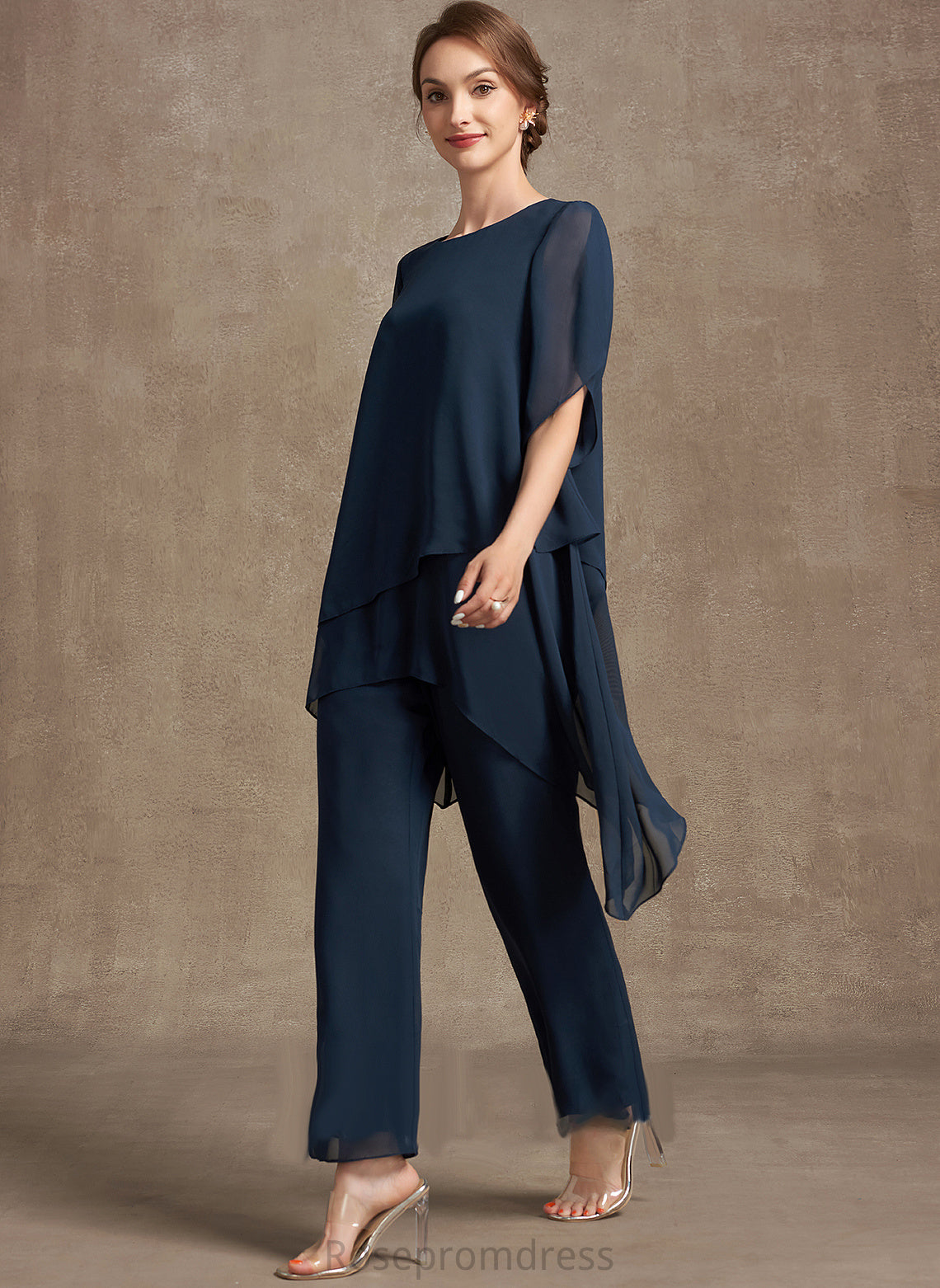 Jumpsuit/Pantsuit Ankle-Length Mother Bride Dress the Mother of the Bride Dresses Neck Chiffon Ashly of Scoop