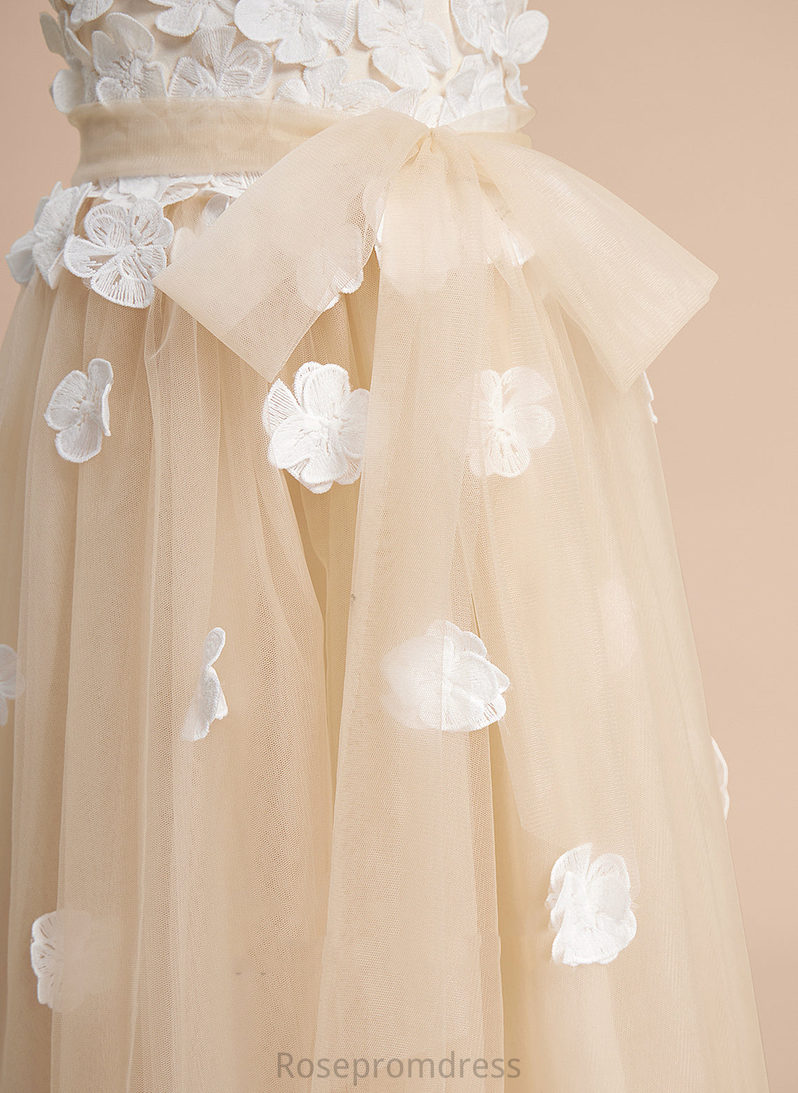 A-Line Ansley Lace/Flower(s) Sleeveless Tulle Flower Girl - Dress With Ankle-length Scoop Neck Flower Girl Dresses