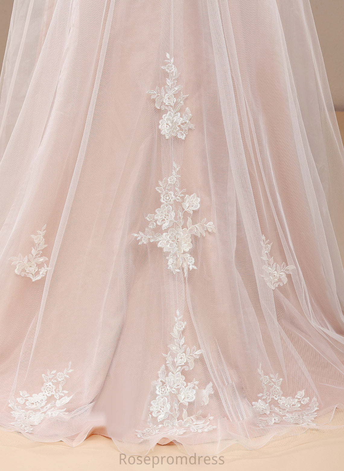 Wedding Dresses Lace With Tulle Dress Sweep Ball-Gown/Princess Bailey Train Lace V-neck Wedding