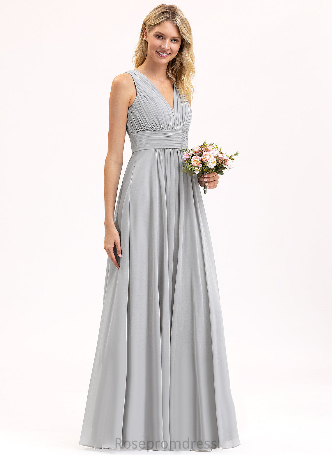 V-Neck Floor-Length Embellishment Silhouette Length Neckline Fabric A-line Ida Sleeveless Floor Length A-Line/Princess Bridesmaid Dresses