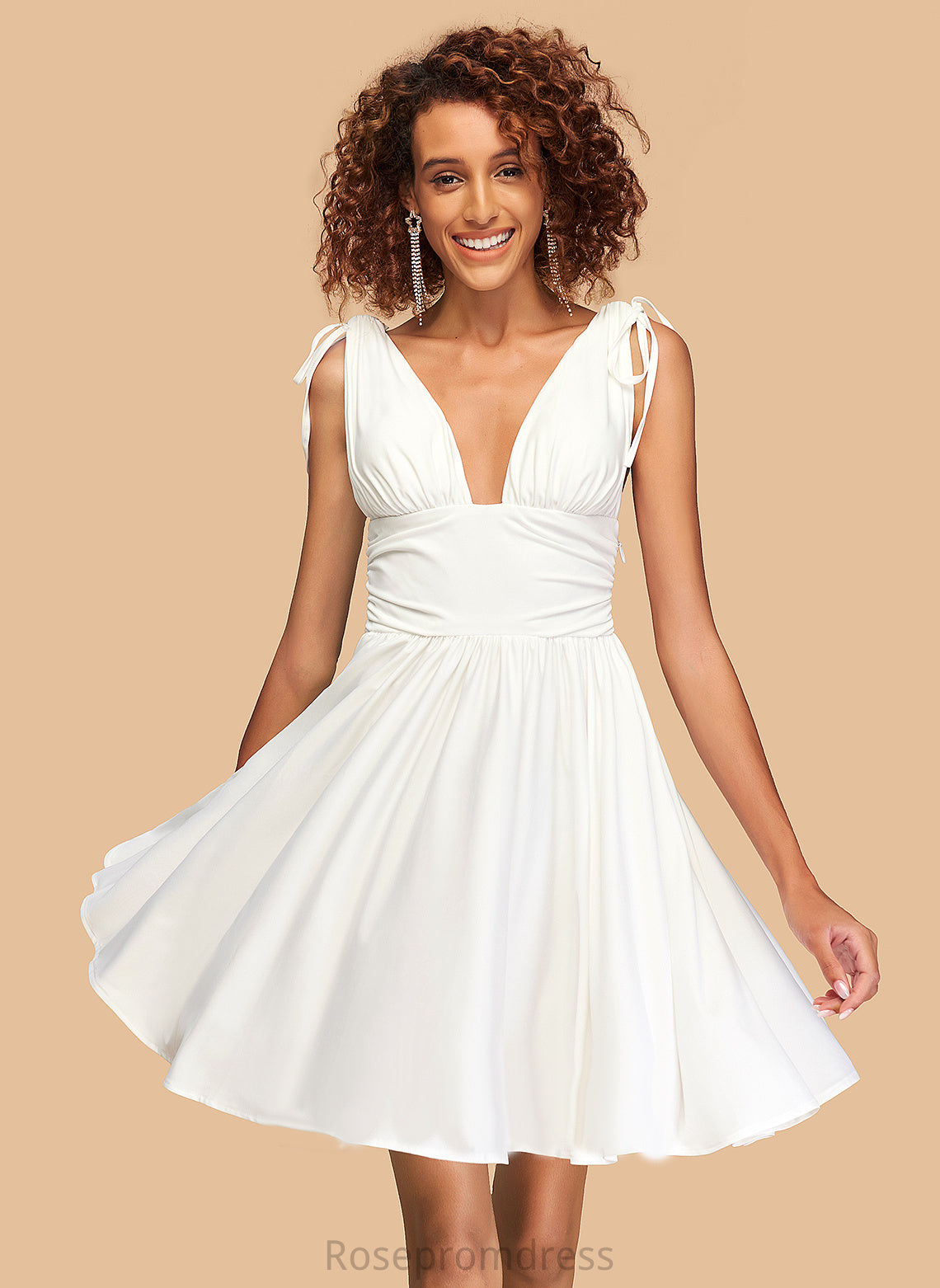 Short/Mini Homecoming Homecoming Dresses Dress A-Line Kaylynn Jersey With Ruffle V-neck