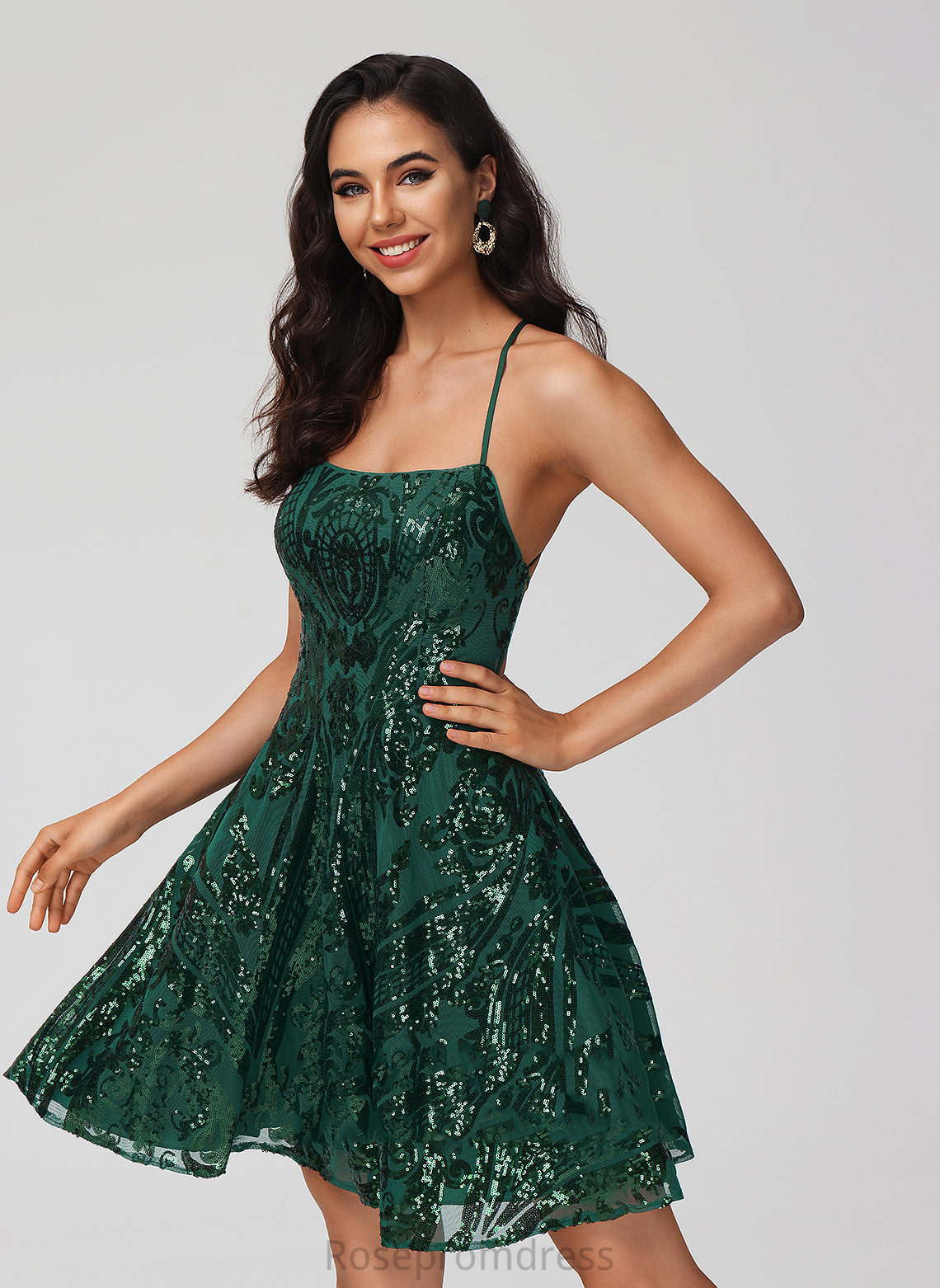 Sequins Sequined Short/Mini Neck With Kaylie Homecoming Homecoming Dresses Scoop Dress A-Line