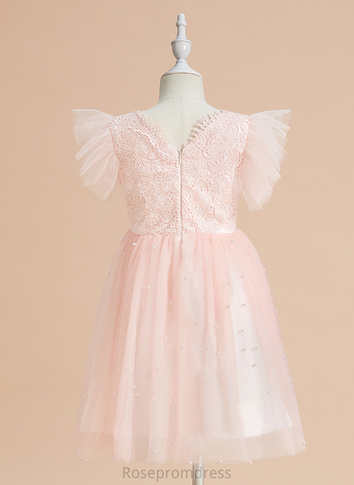 With Scoop Girl Sleeveless - Flower Girl Dresses Satin/Tulle Lace Dress Flower A-Line Knee-length London Neck